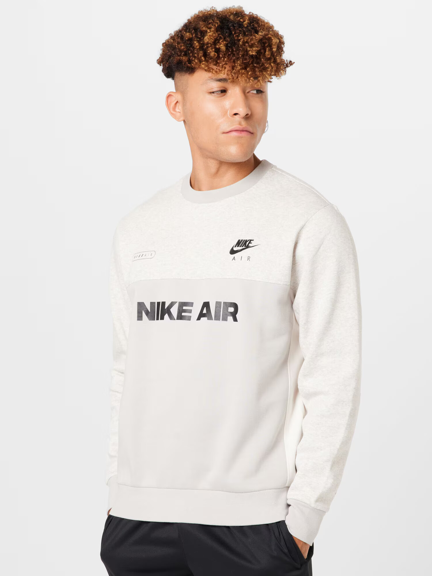 Nike Sportswear Bluză de molton gri deschis / negru - Pled.ro