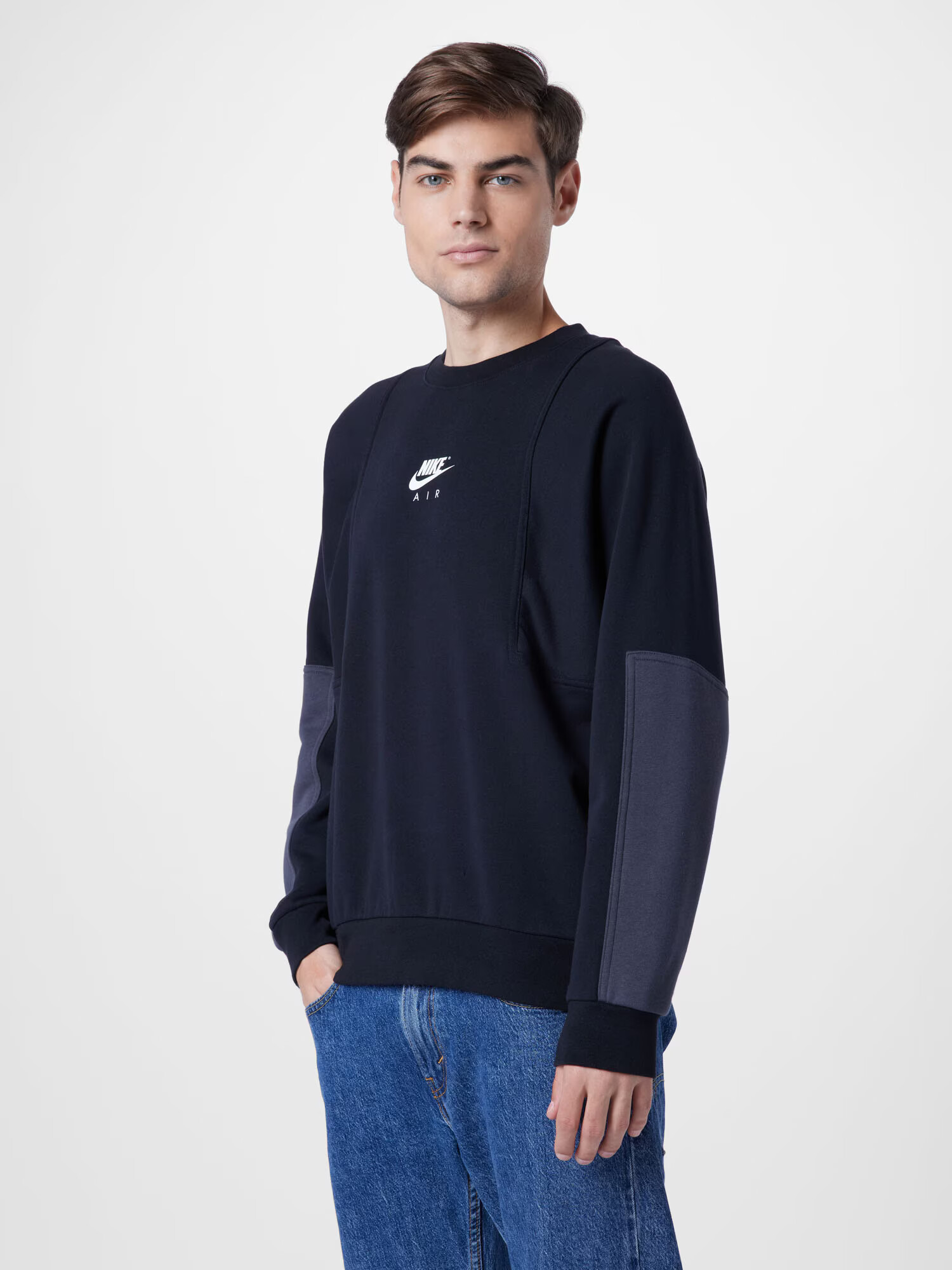 Nike Sportswear Bluză de molton gri închis / negru / alb - Pled.ro