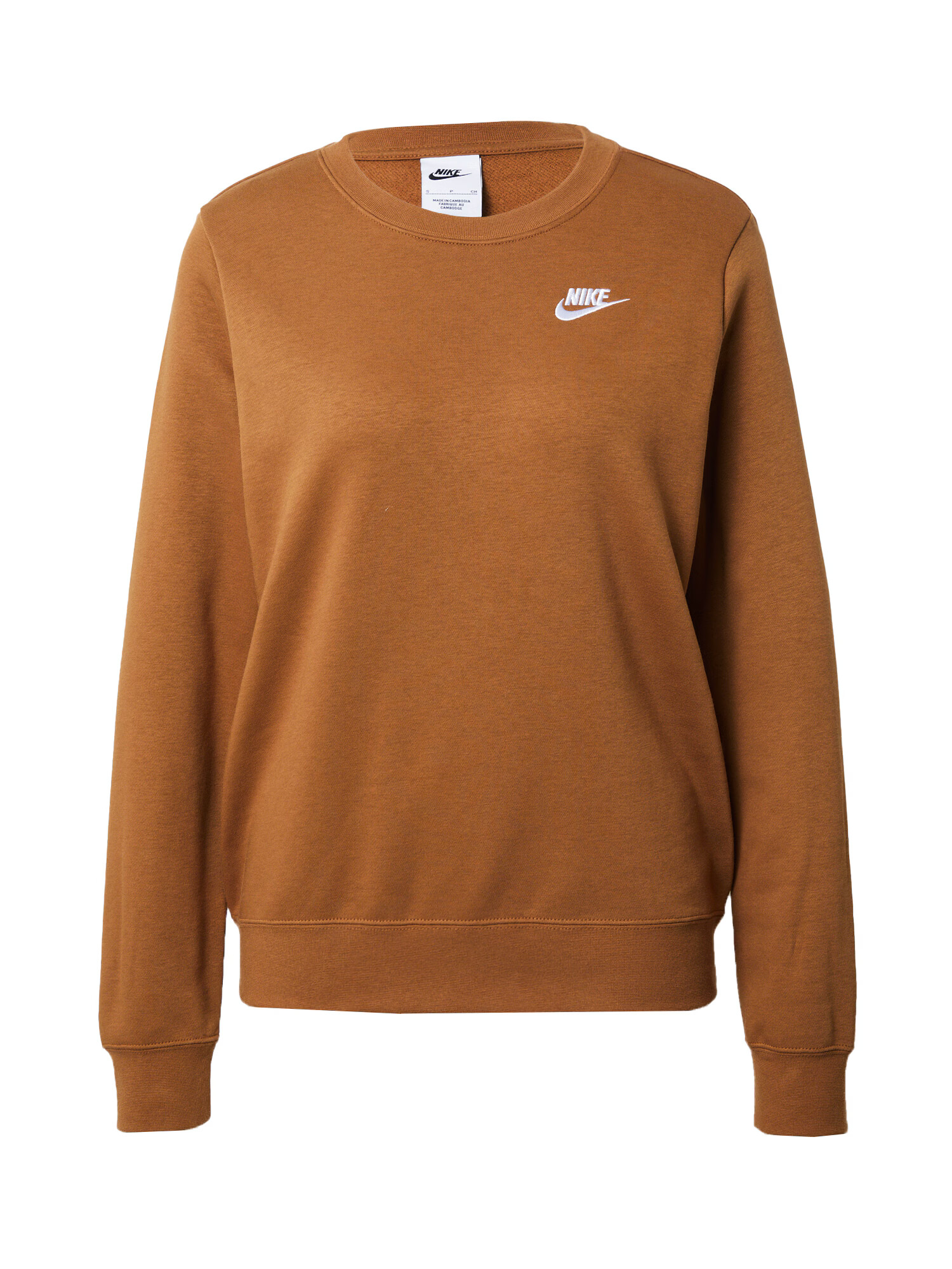 Nike Sportswear Bluză de molton maro / alb - Pled.ro