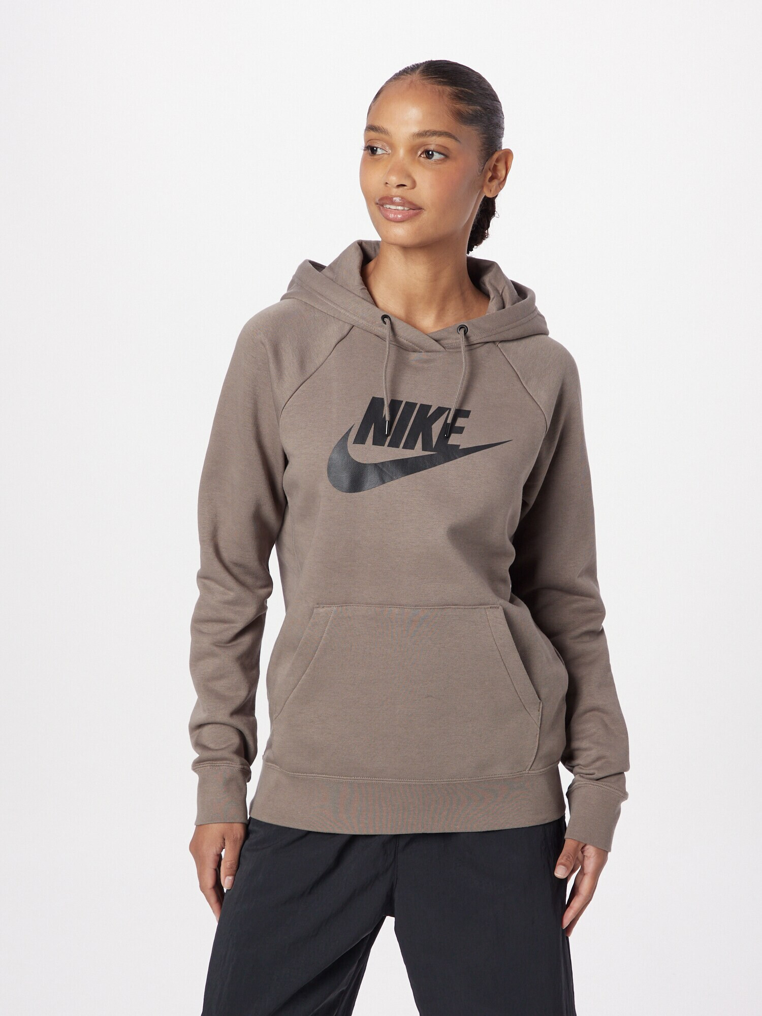 Nike Sportswear Bluză de molton maro / negru - Pled.ro