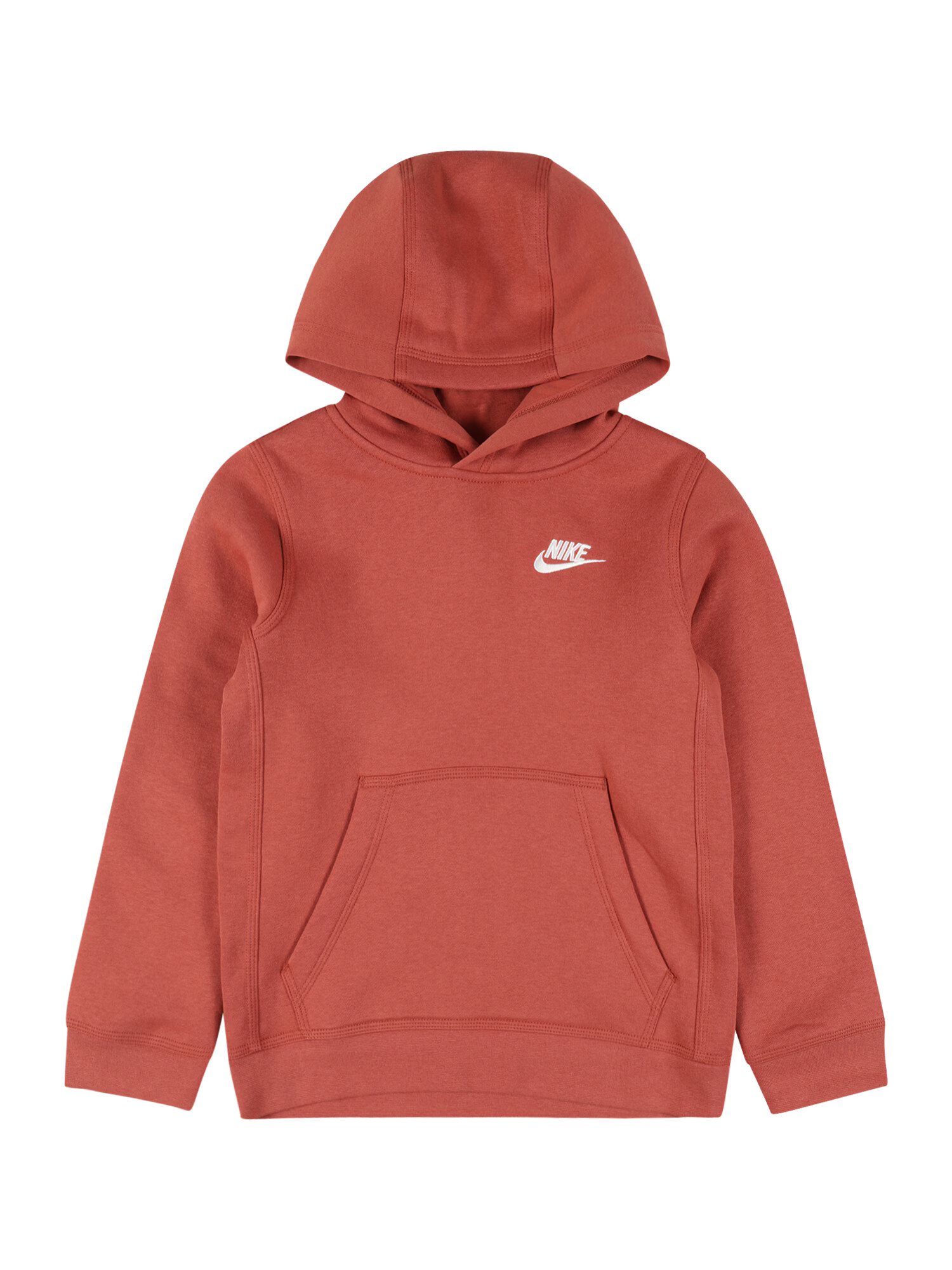 Nike Sportswear Bluză de molton maro ruginiu / alb - Pled.ro