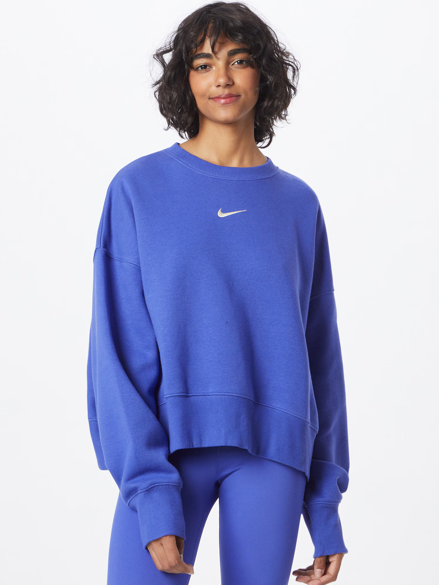 Nike Sportswear Bluză de molton 'Phoenix Fleece' mov neon / alb - Pled.ro