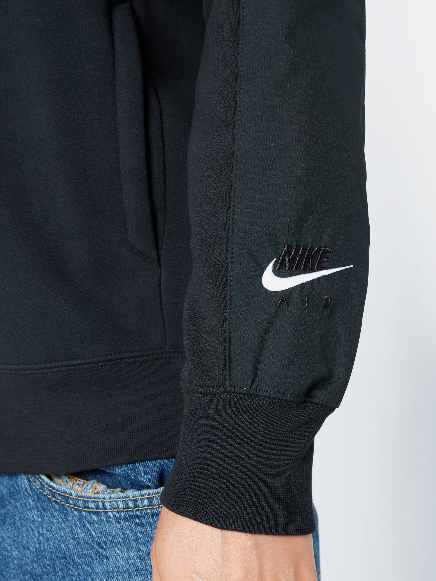 Nike Sportswear Bluză de molton negru / alb - Pled.ro