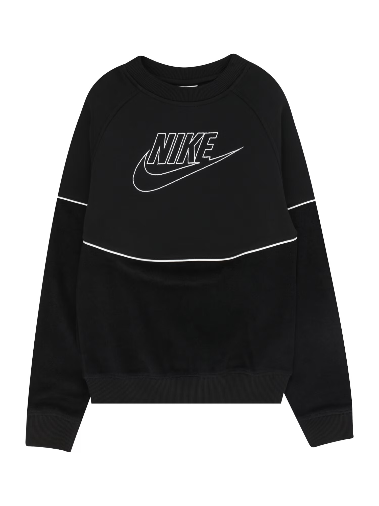 Nike Sportswear Bluză de molton 'CLUB' negru / alb - Pled.ro