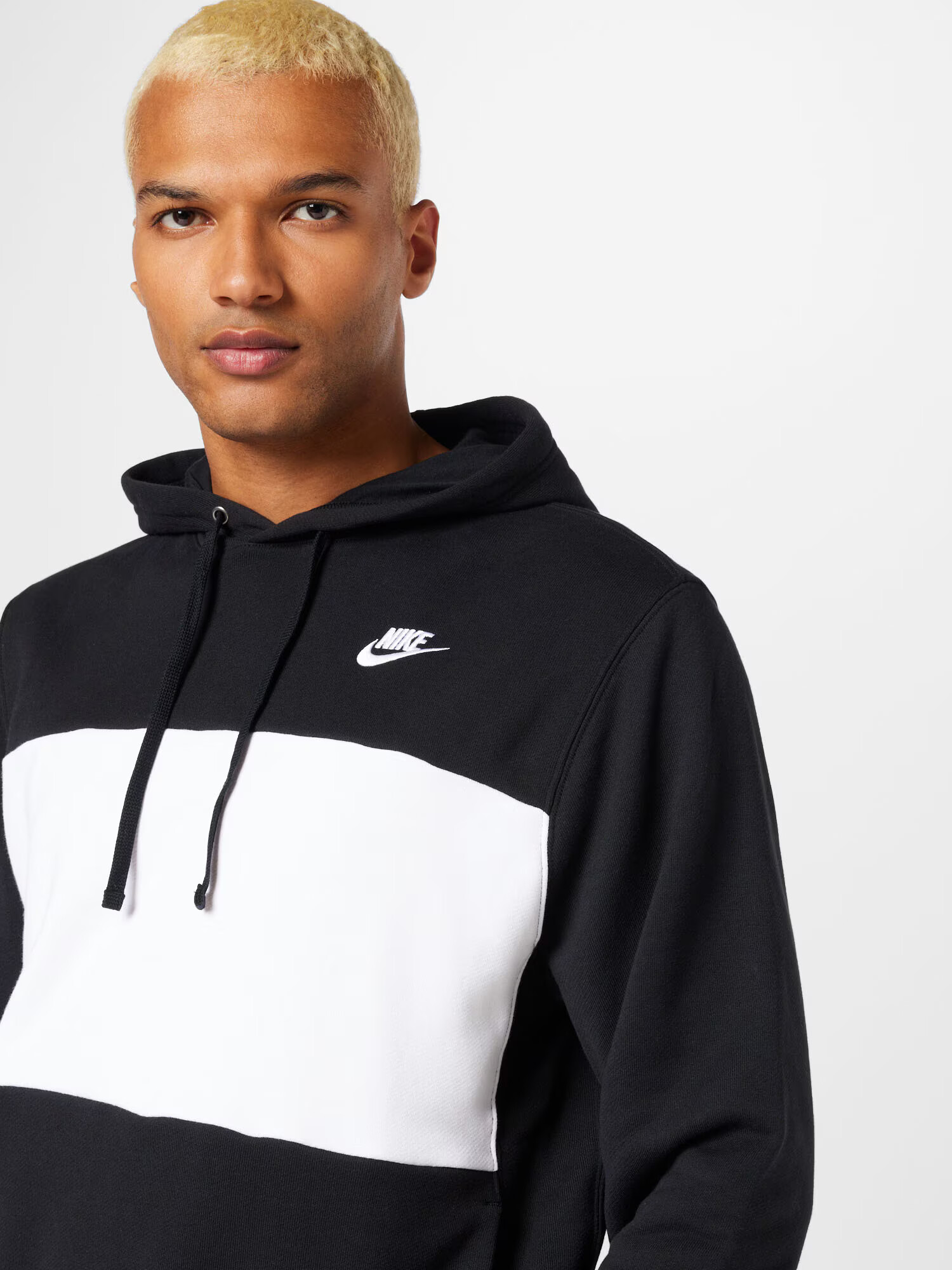 Nike Sportswear Bluză de molton negru / alb - Pled.ro