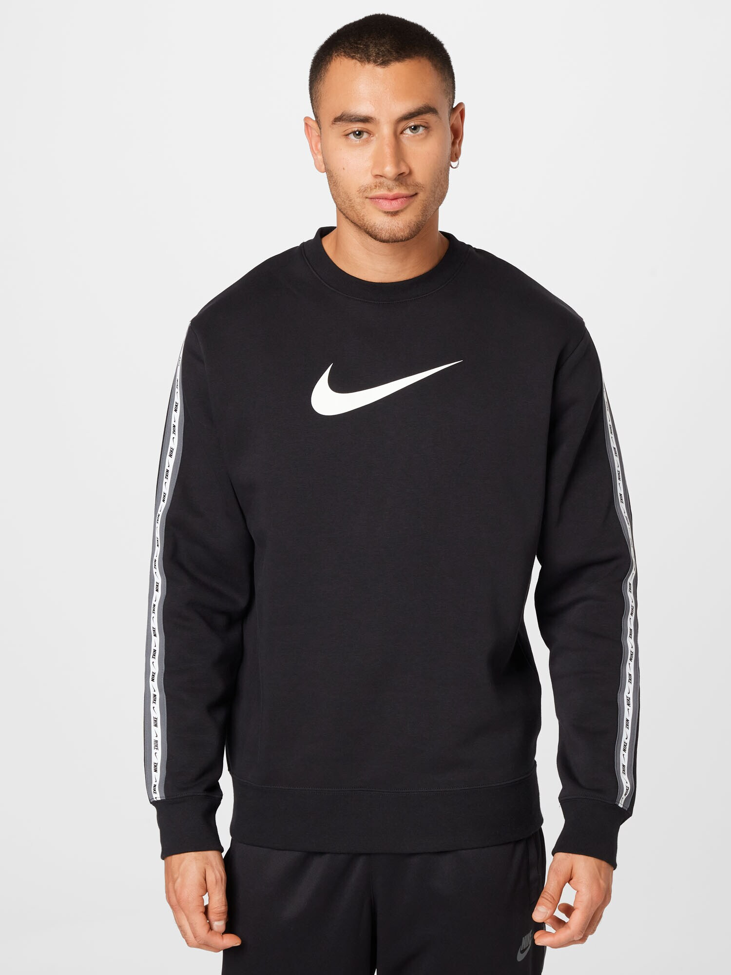 Nike Sportswear Bluză de molton negru / alb - Pled.ro