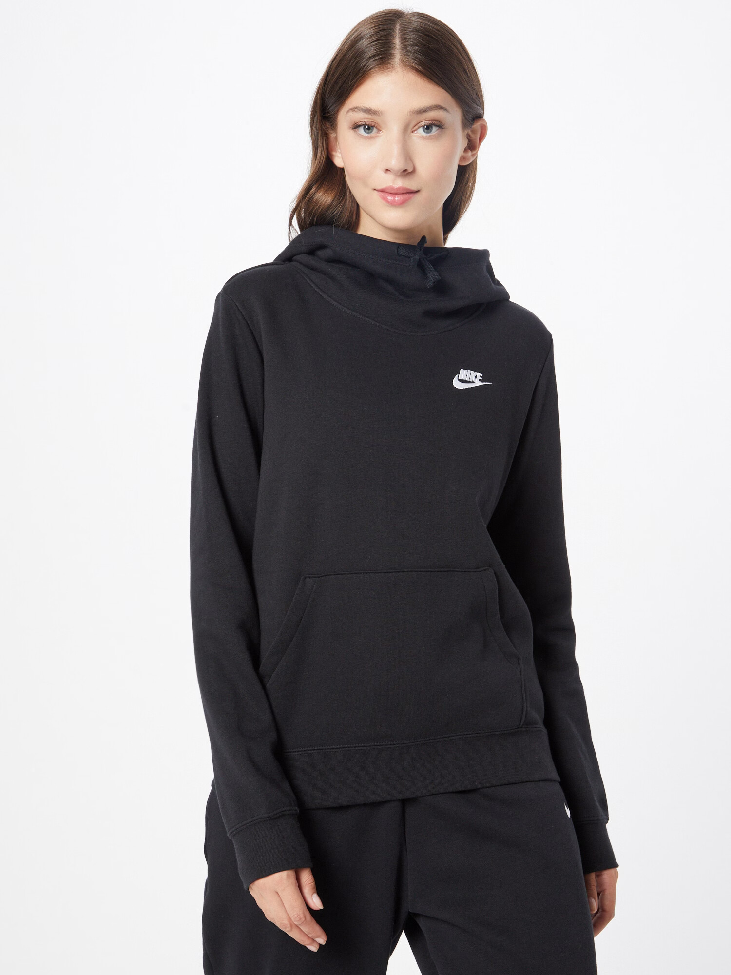 Nike Sportswear Bluză de molton negru / alb - Pled.ro