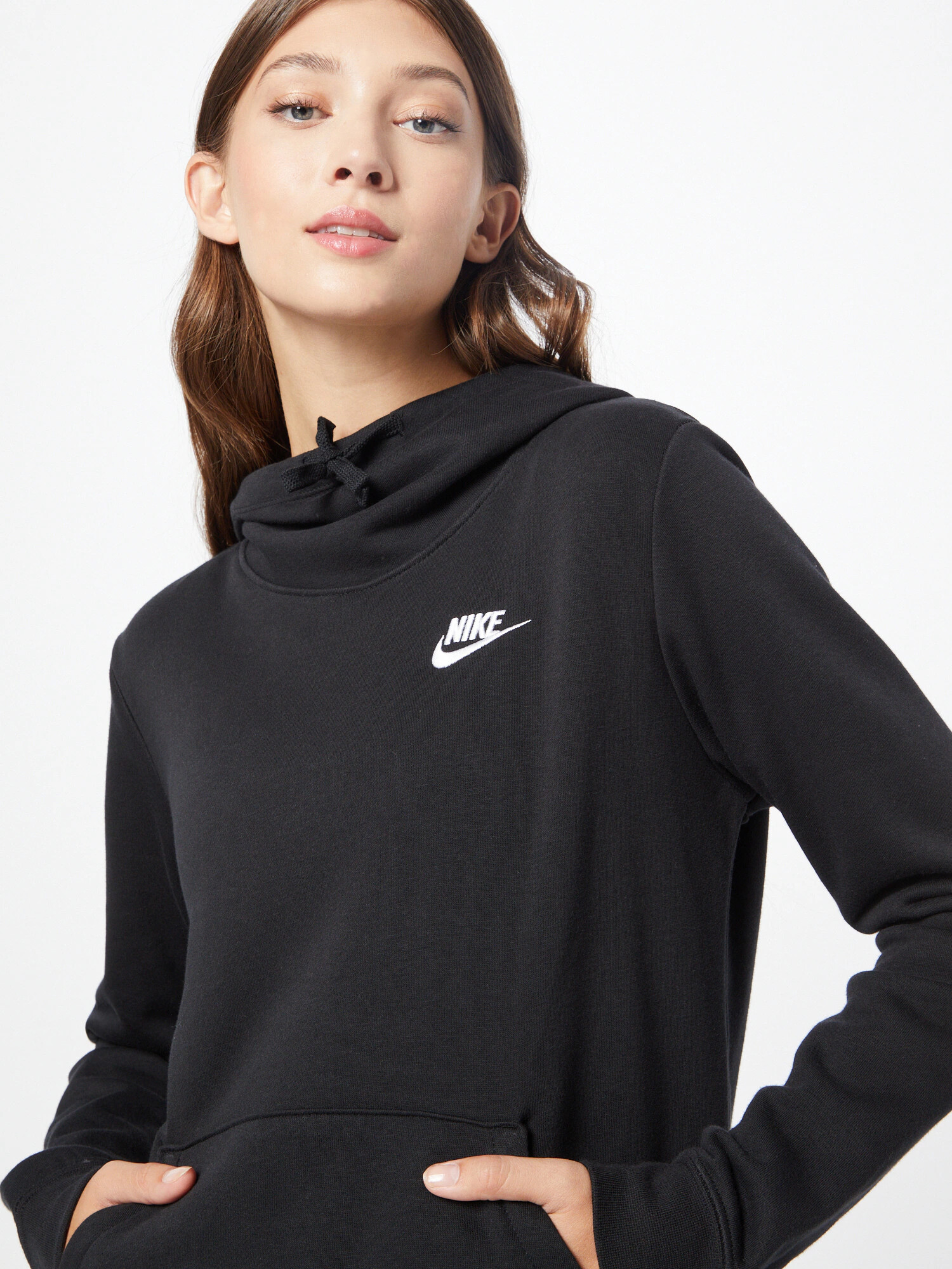 Nike Sportswear Bluză de molton negru / alb - Pled.ro