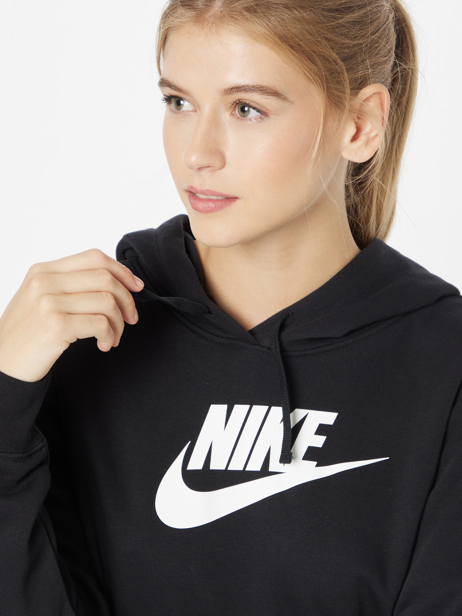 Nike Sportswear Bluză de molton negru / alb - Pled.ro