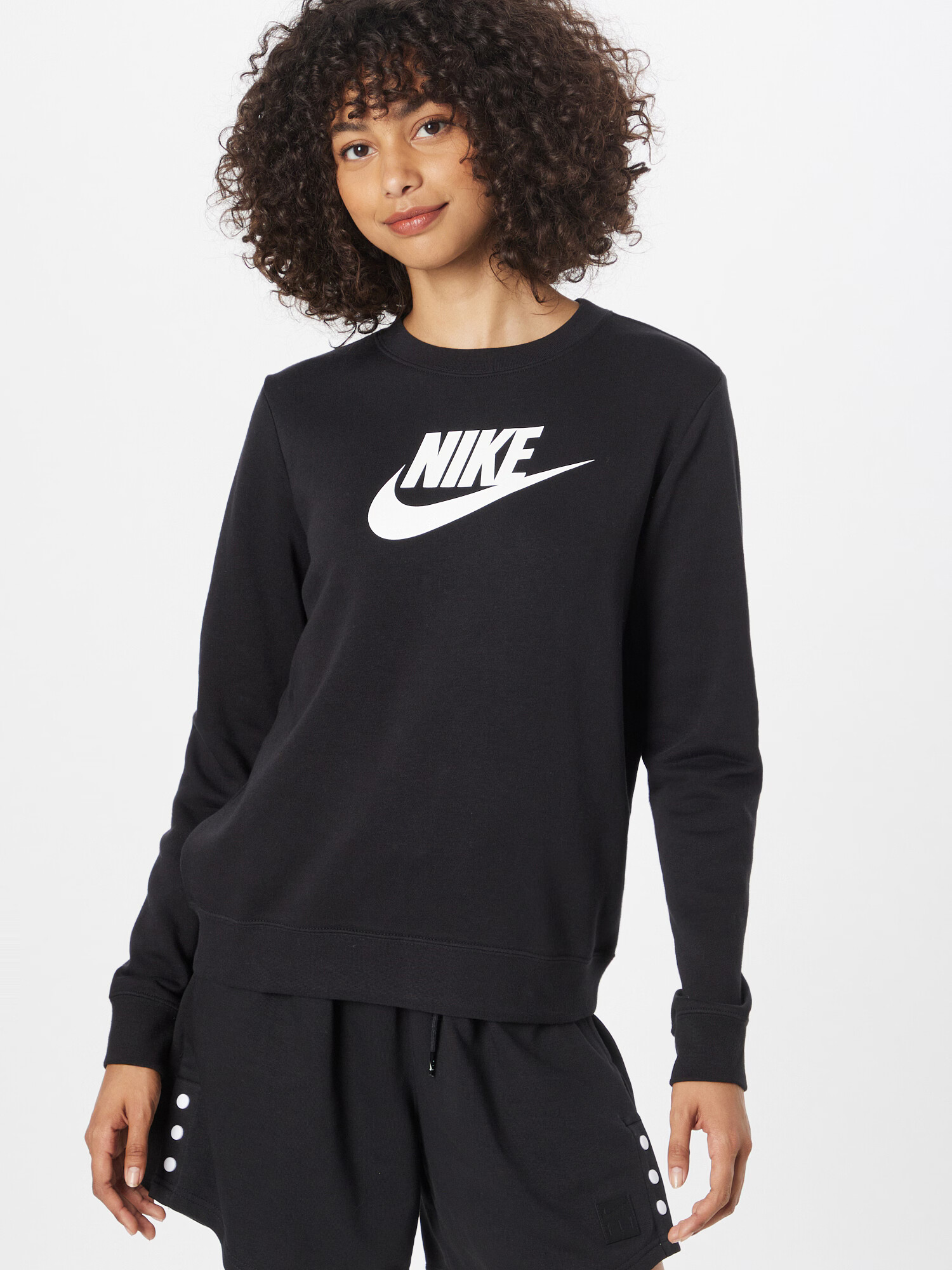 Nike Sportswear Bluză de molton negru / alb - Pled.ro