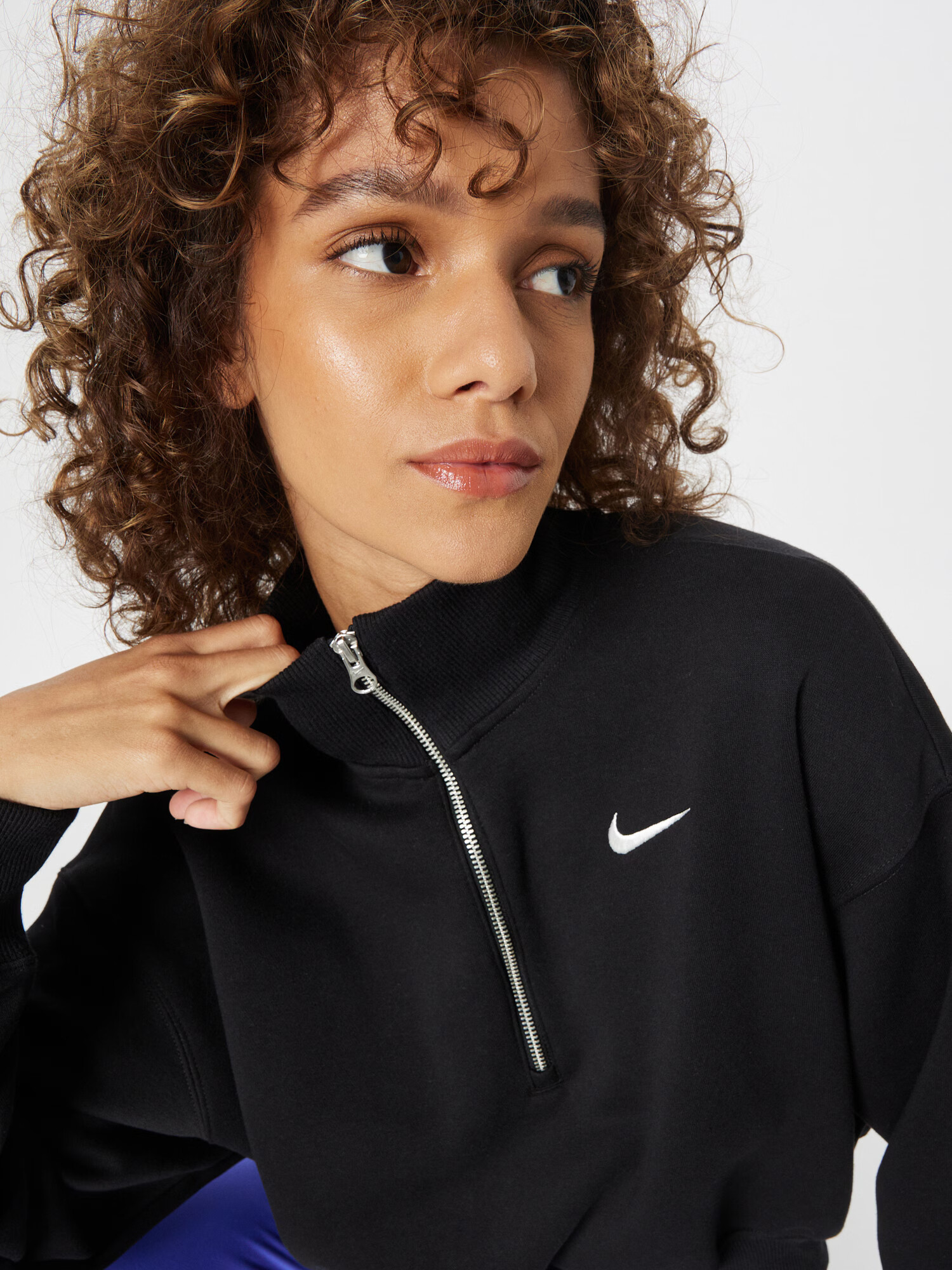 Nike Sportswear Bluză de molton negru / alb - Pled.ro