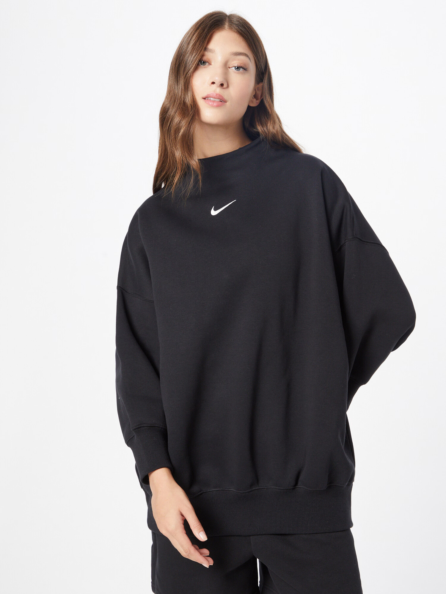 Nike Sportswear Bluză de molton negru / alb - Pled.ro