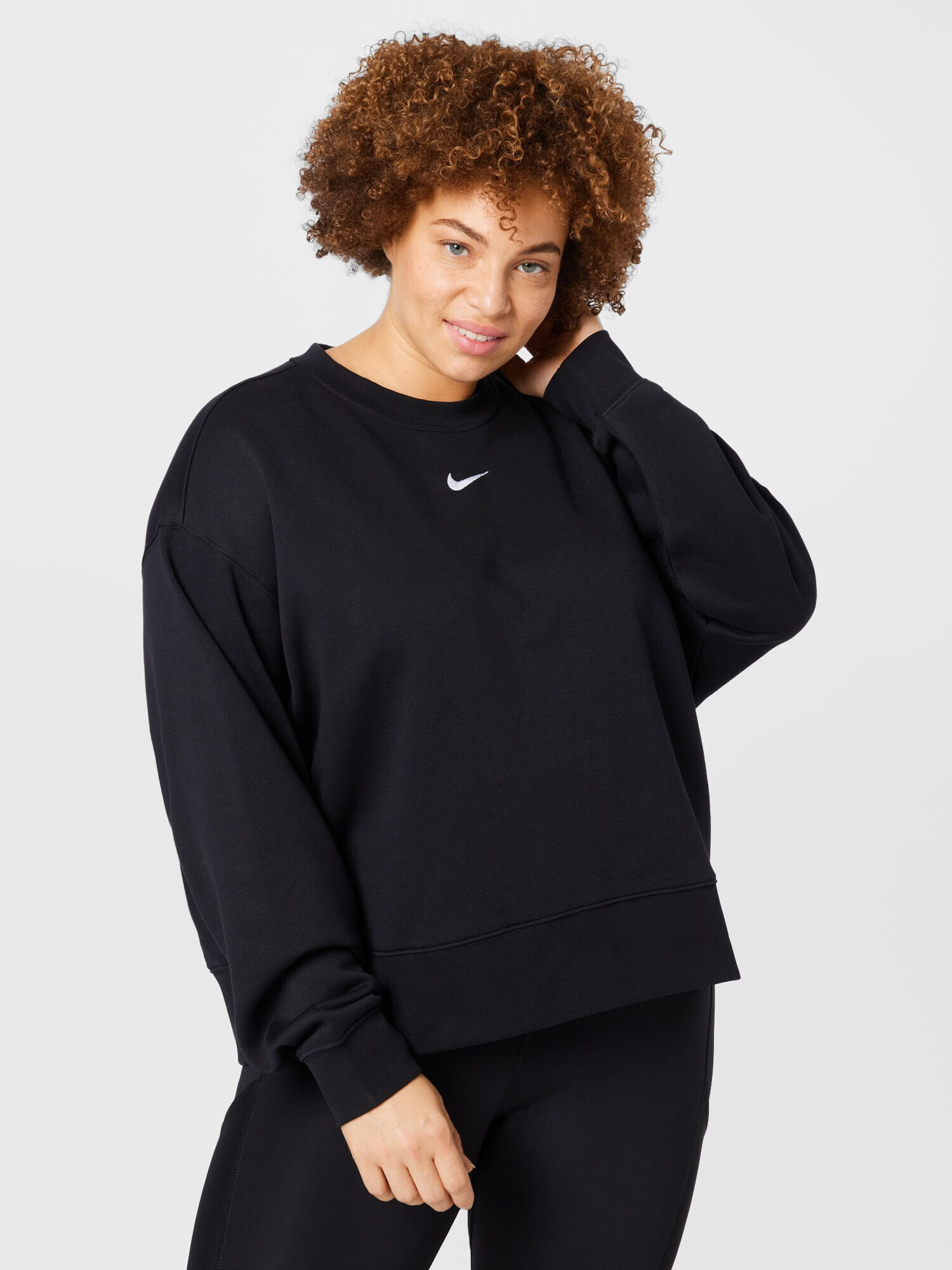 Nike Sportswear Bluză de molton negru / alb - Pled.ro