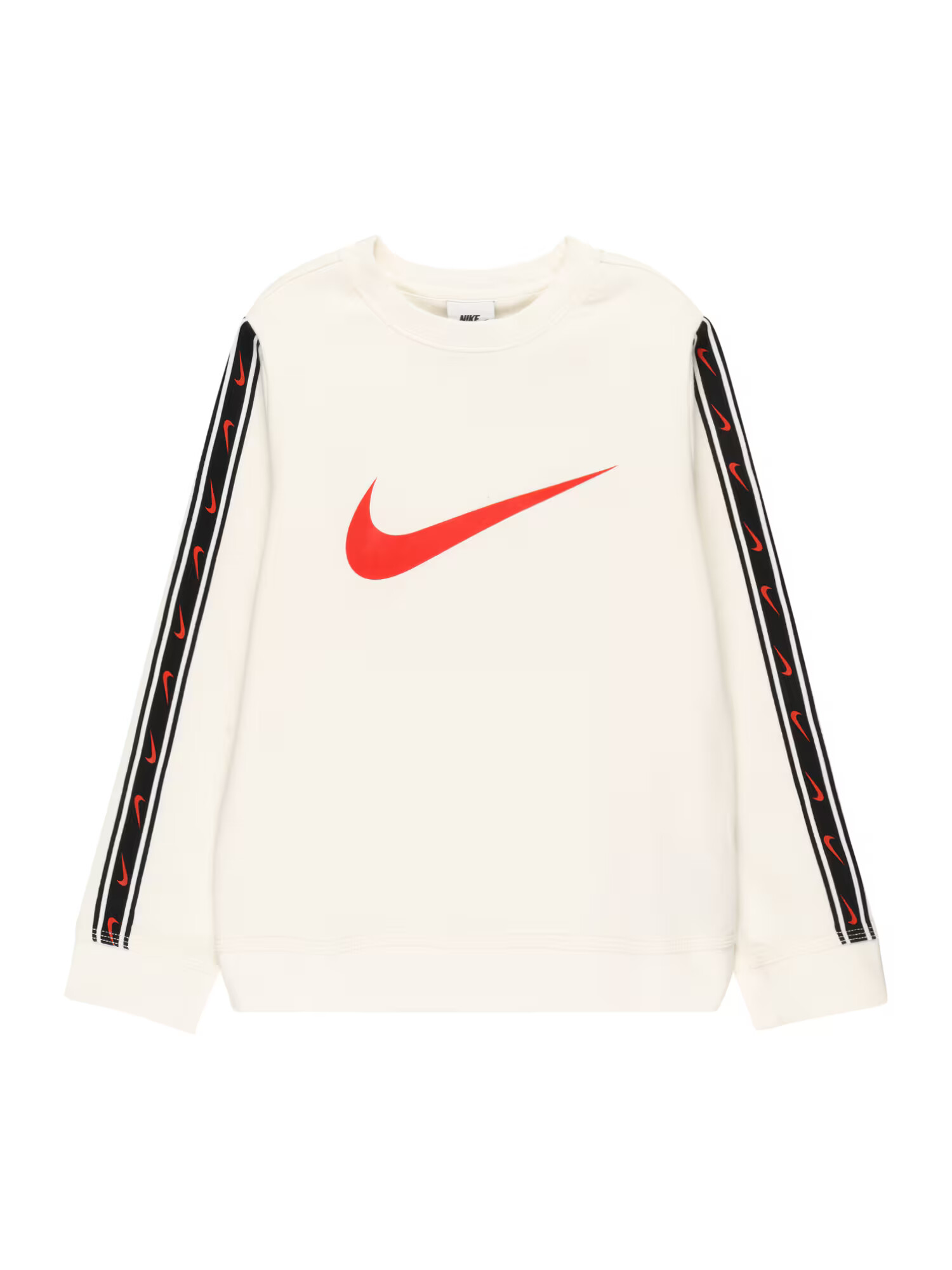 Nike Sportswear Bluză de molton 'REPEAT' roșu intens / negru / alb murdar - Pled.ro