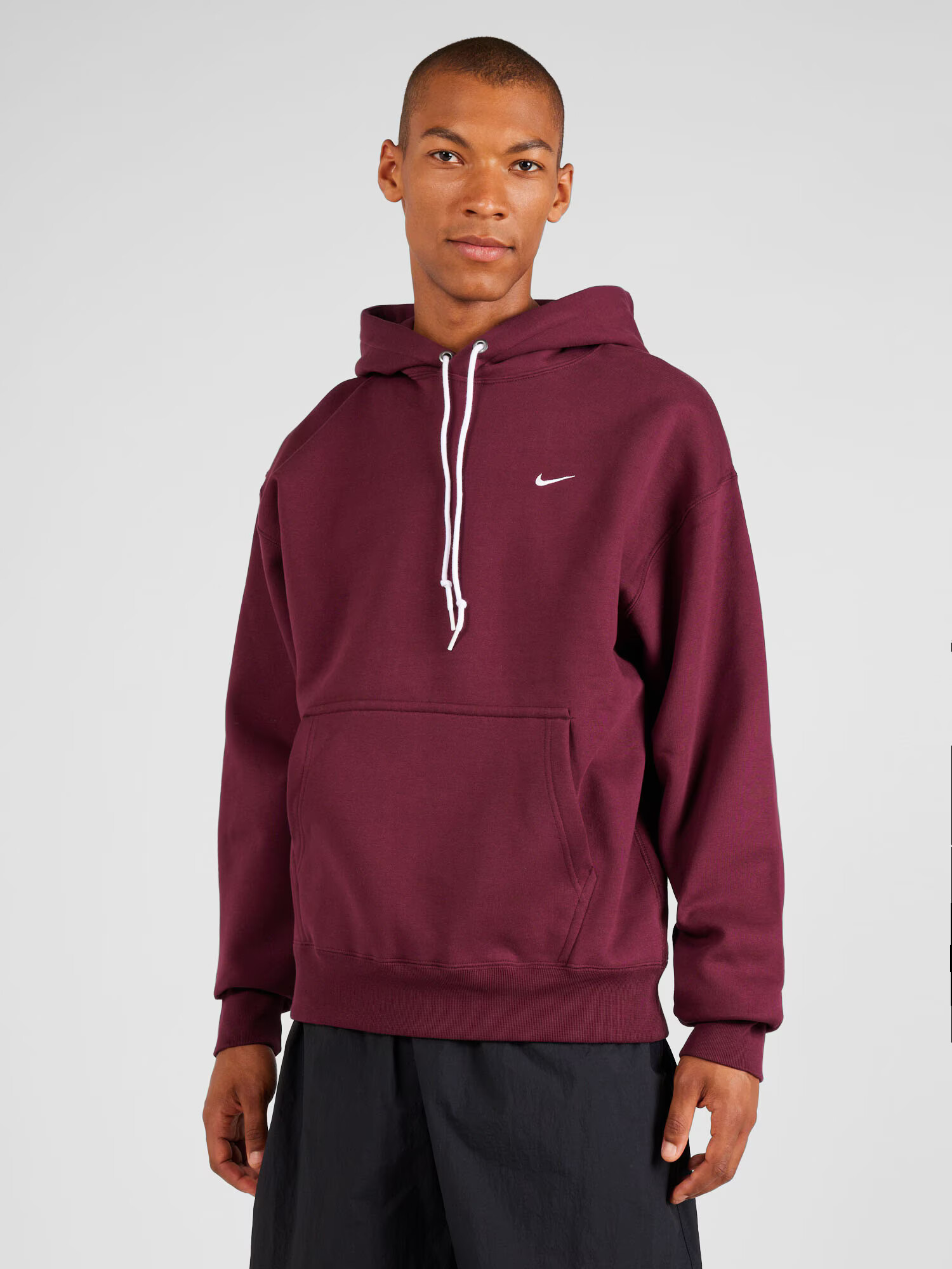 Nike Sportswear Bluză de molton roșu burgundy / alb - Pled.ro