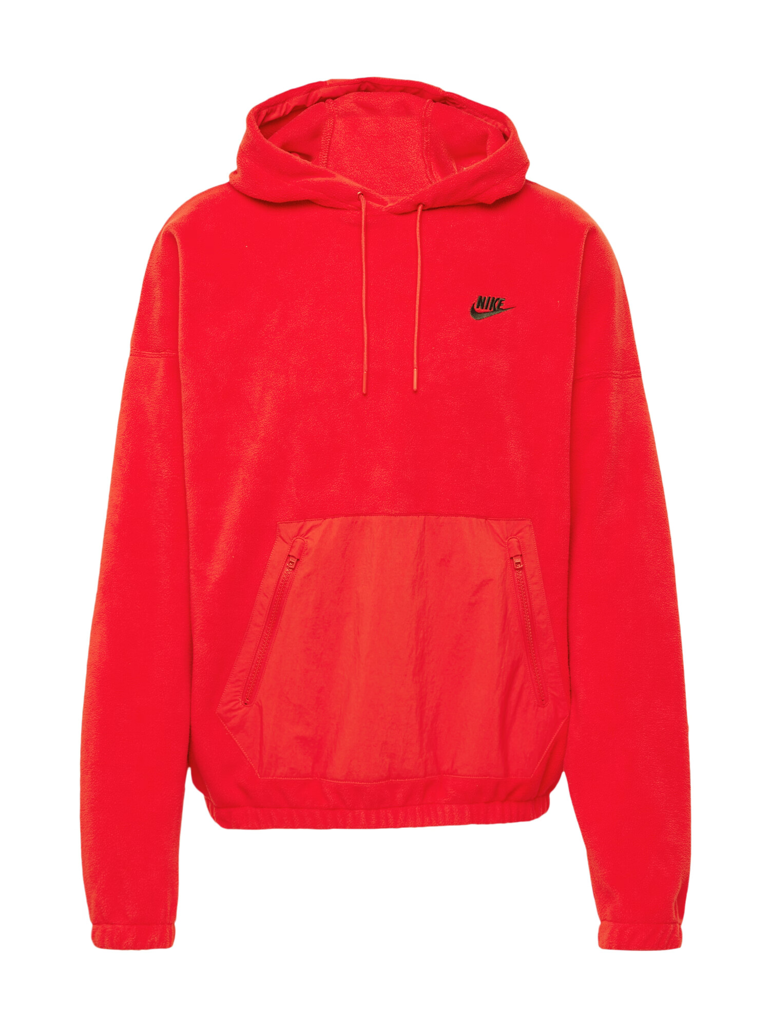 Nike Sportswear Bluză de molton 'CLUB+ Polar' roșu / negru - Pled.ro