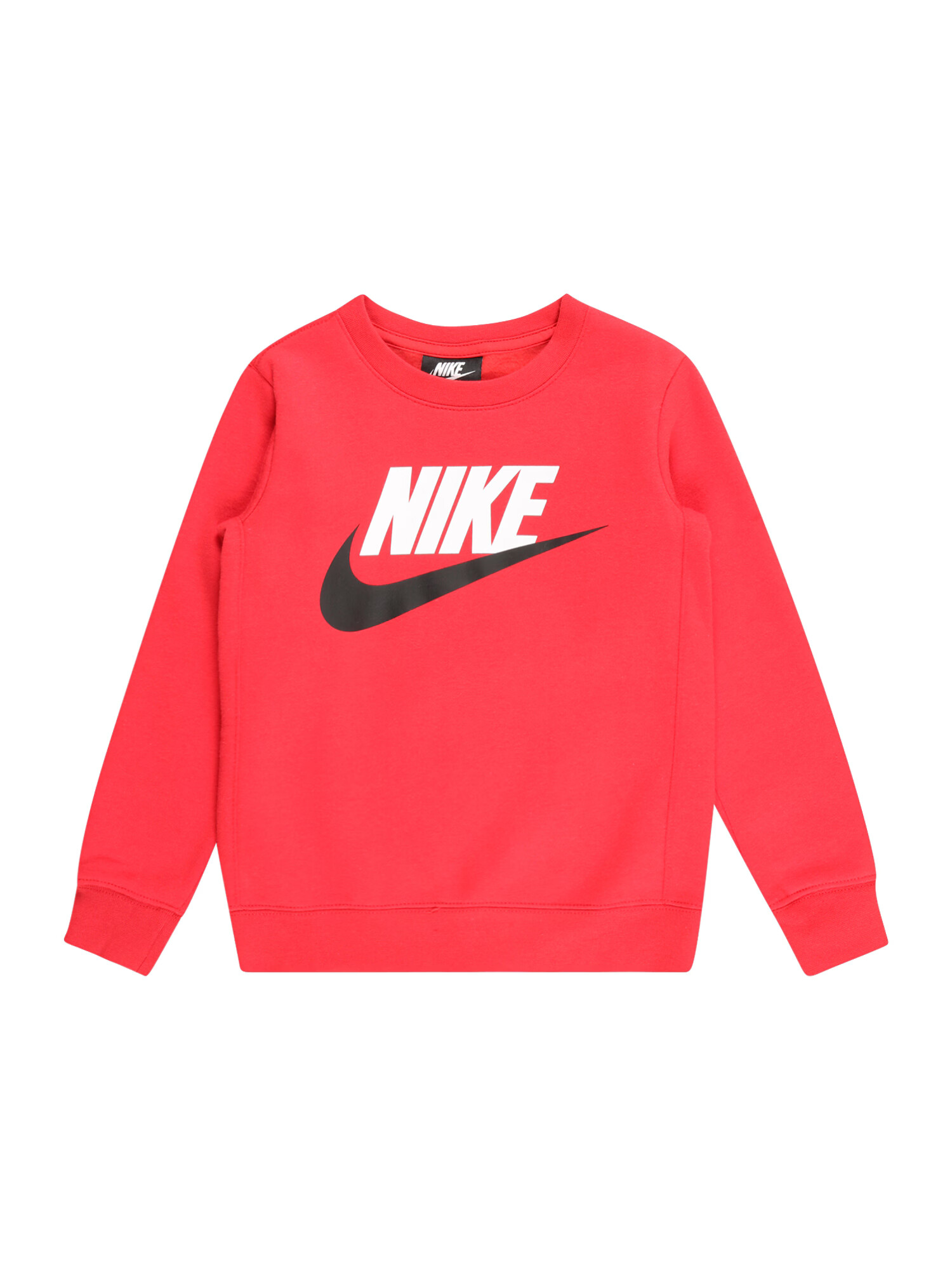 Nike Sportswear Bluză de molton roșu neon / negru / alb - Pled.ro