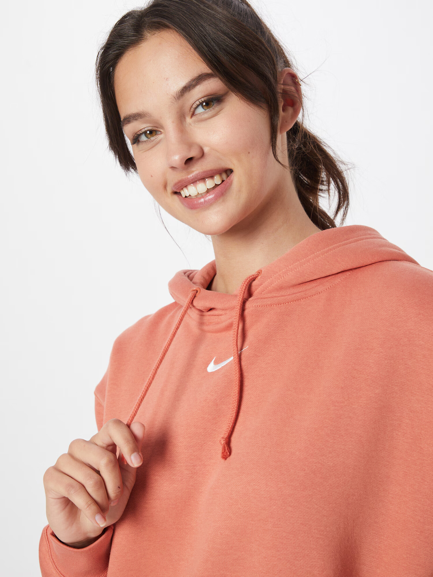 Nike Sportswear Bluză de molton roșu pepene / alb - Pled.ro