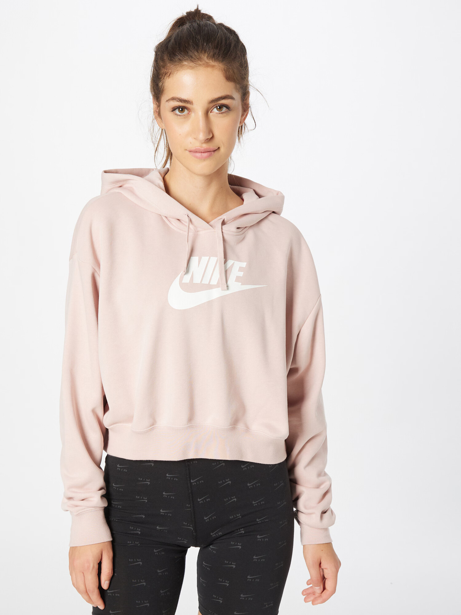 Nike Sportswear Bluză de molton roz pudră / alb - Pled.ro