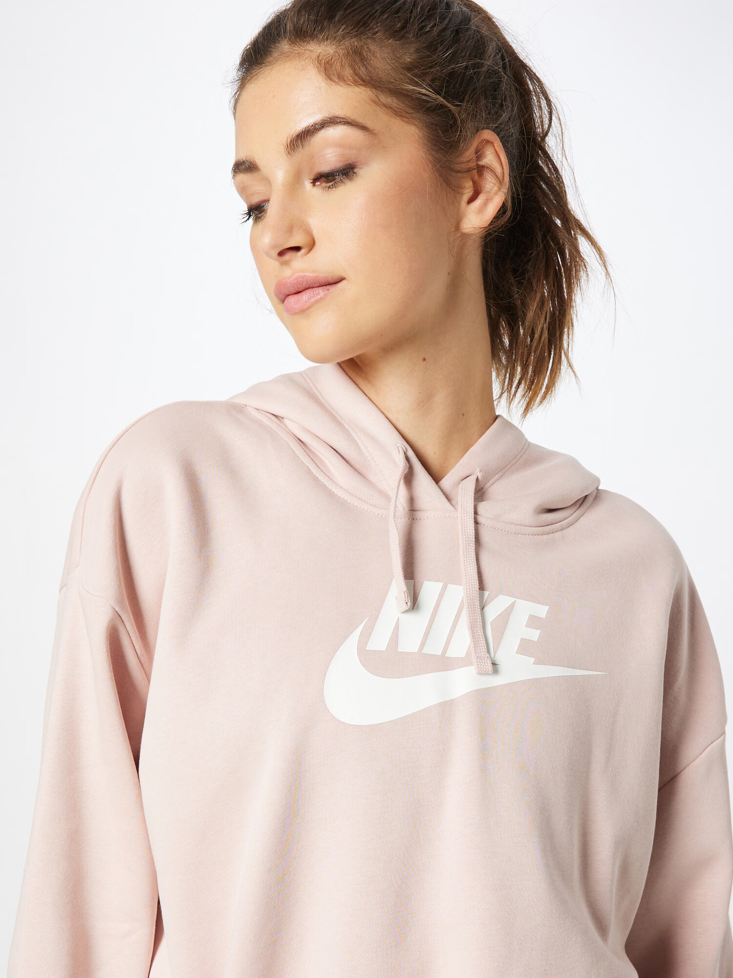 Nike Sportswear Bluză de molton roz pudră / alb - Pled.ro