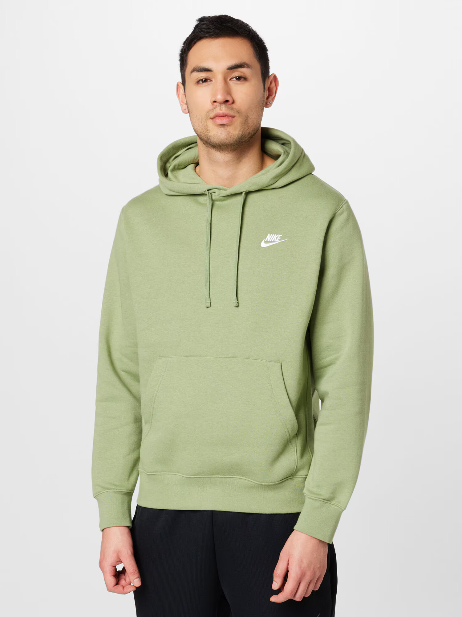 Nike Sportswear Hanorac sport 'Club Fleece' verde măr / alb - Pled.ro