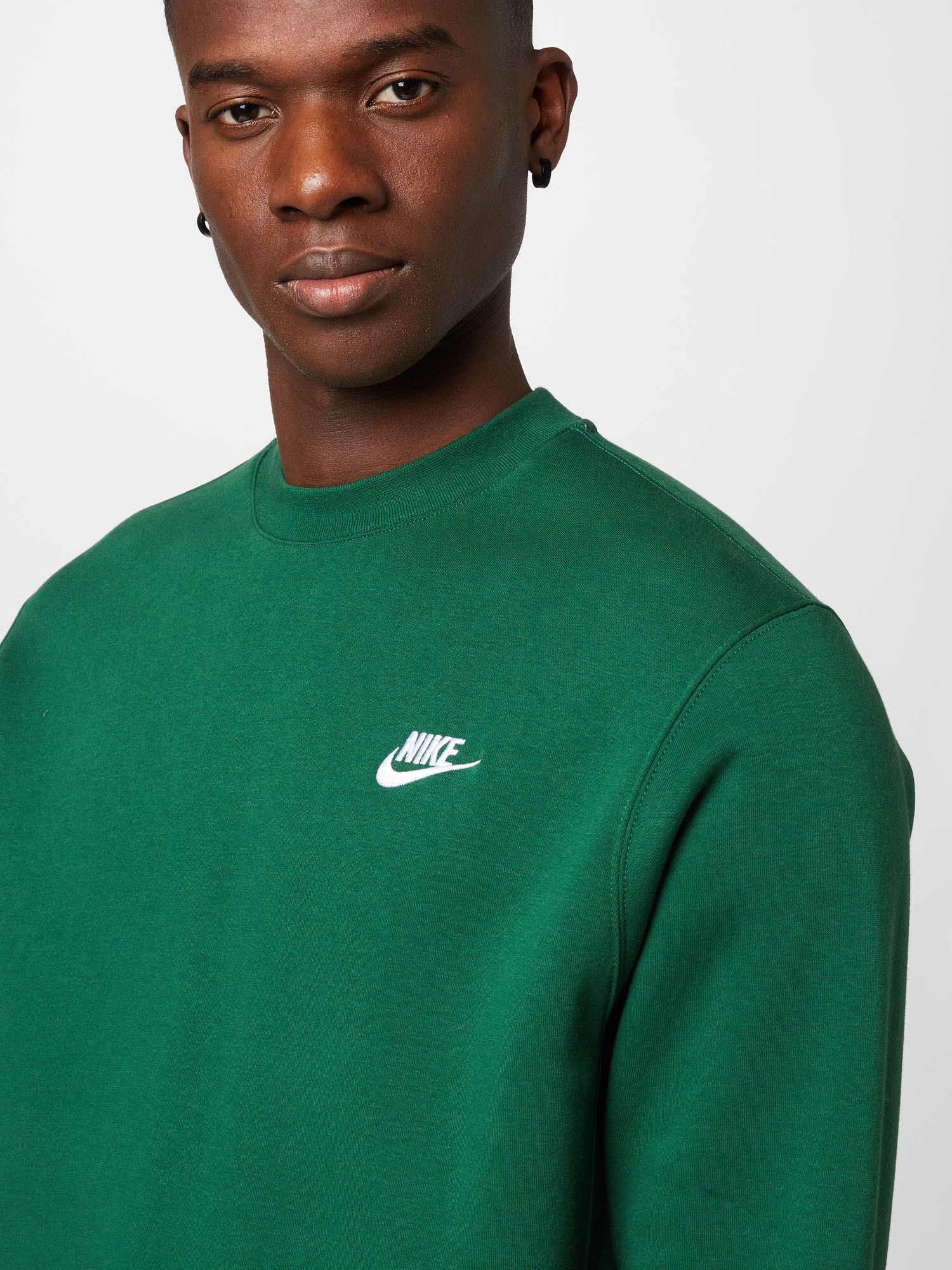 Nike Sportswear Bluză de molton verde închis / alb - Pled.ro