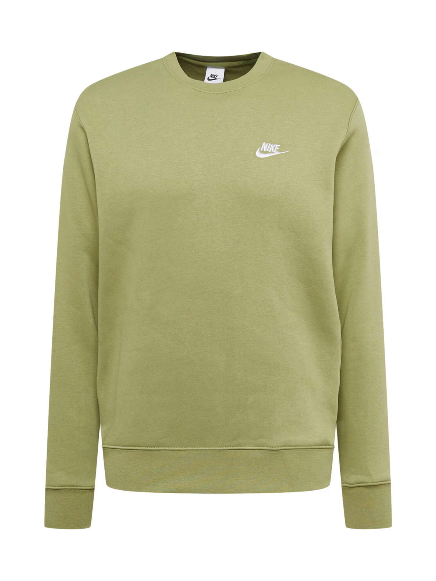 Nike Sportswear Bluză de molton 'Club Fleece' verde stuf / alb - Pled.ro