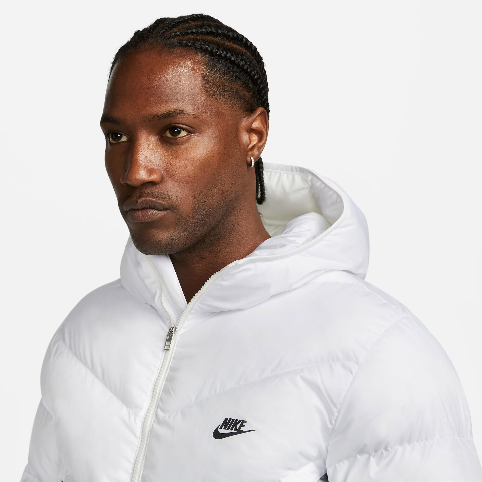 Nike Sportswear Geacă de iarnă gri / alb - Pled.ro