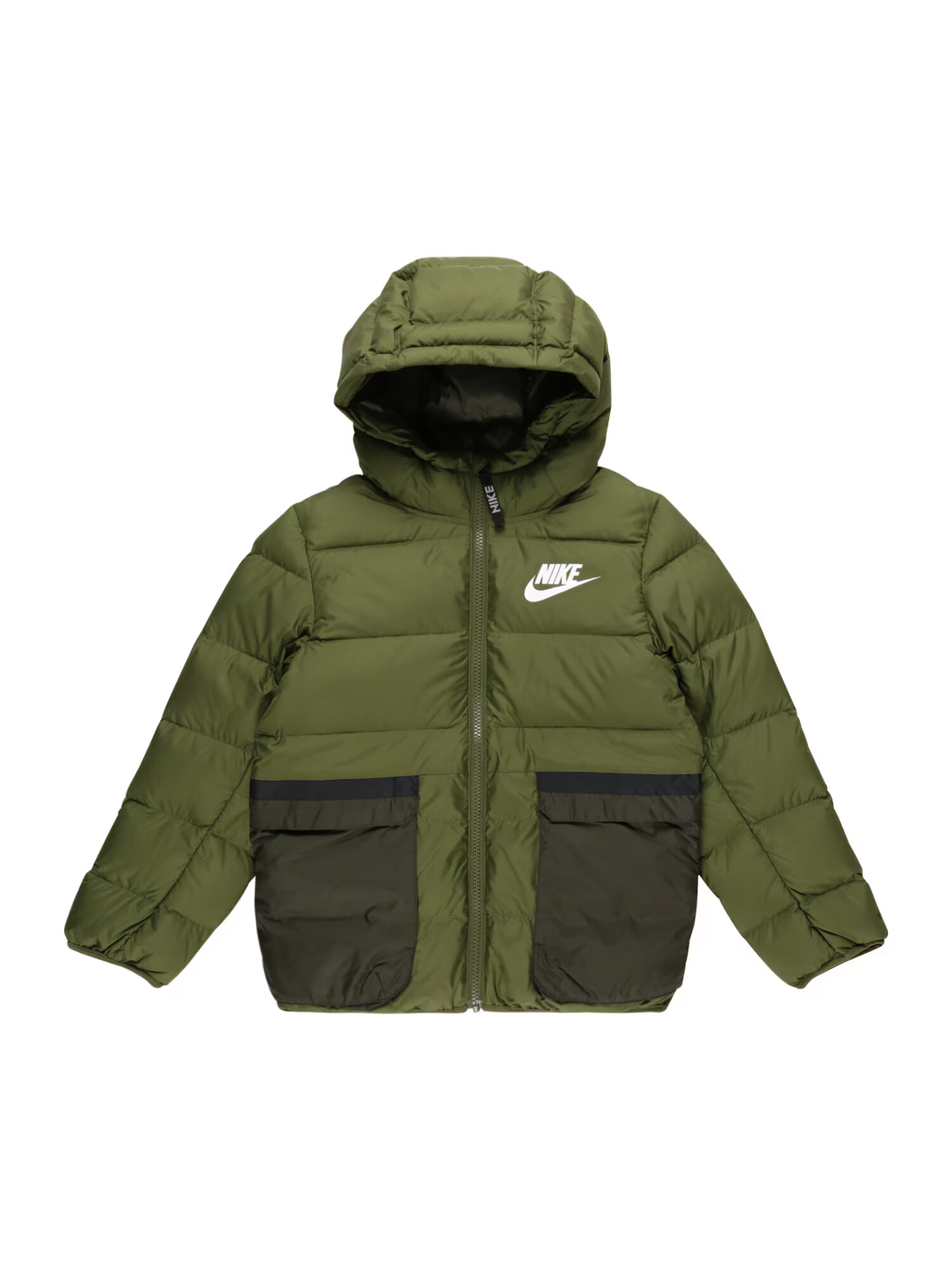 Nike Sportswear Geacă de iarnă oliv / verde iarbă / negru / alb - Pled.ro