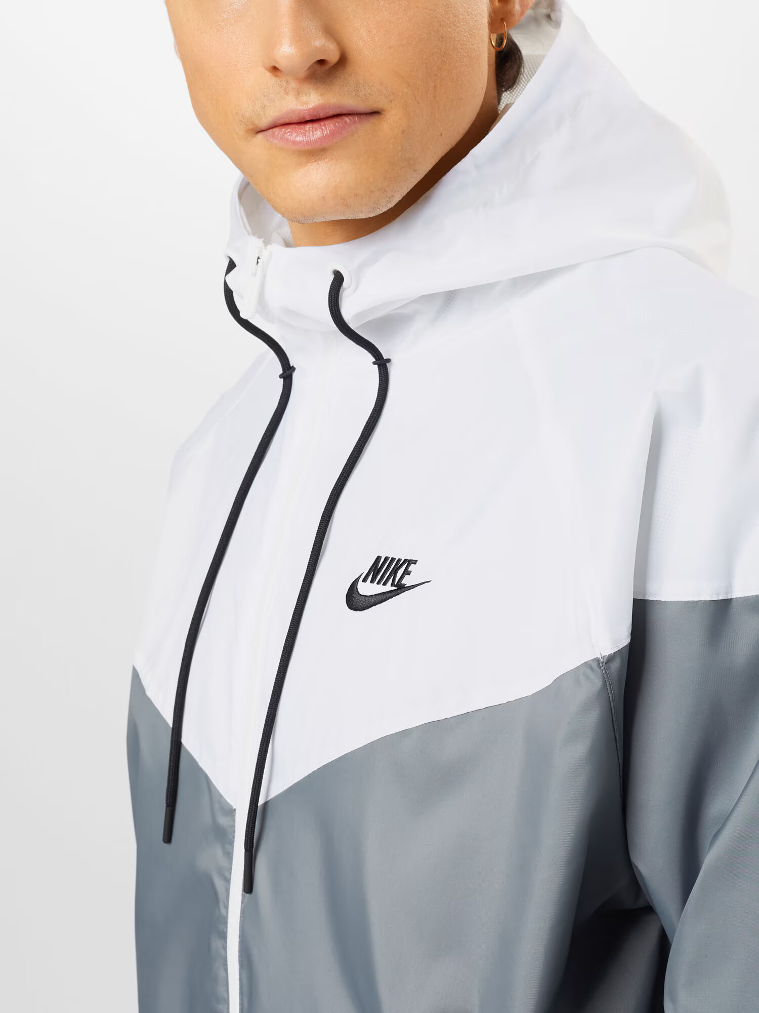 Nike Sportswear Geacă de primăvară-toamnă 'Heritage Essentials' gri deschis / gri închis / alb - Pled.ro