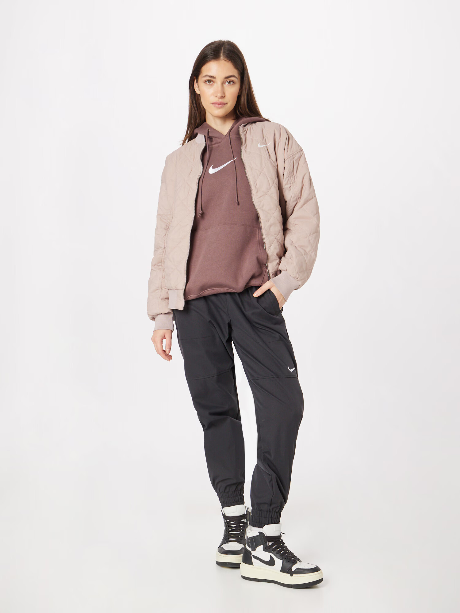 Nike Sportswear Geacă de primăvară-toamnă gri taupe - Pled.ro