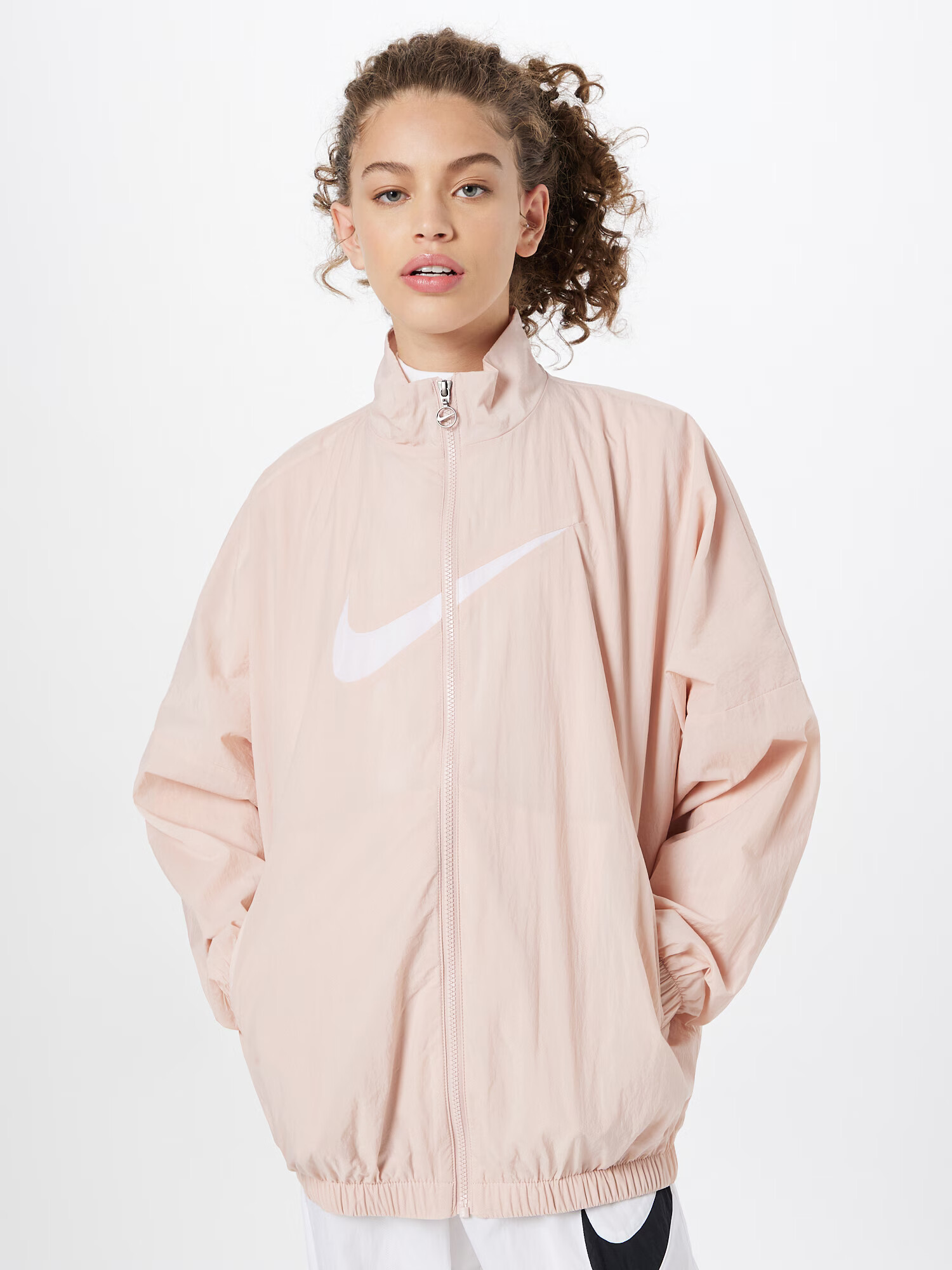 Nike Sportswear Geacă de primăvară-toamnă roz pastel / alb - Pled.ro