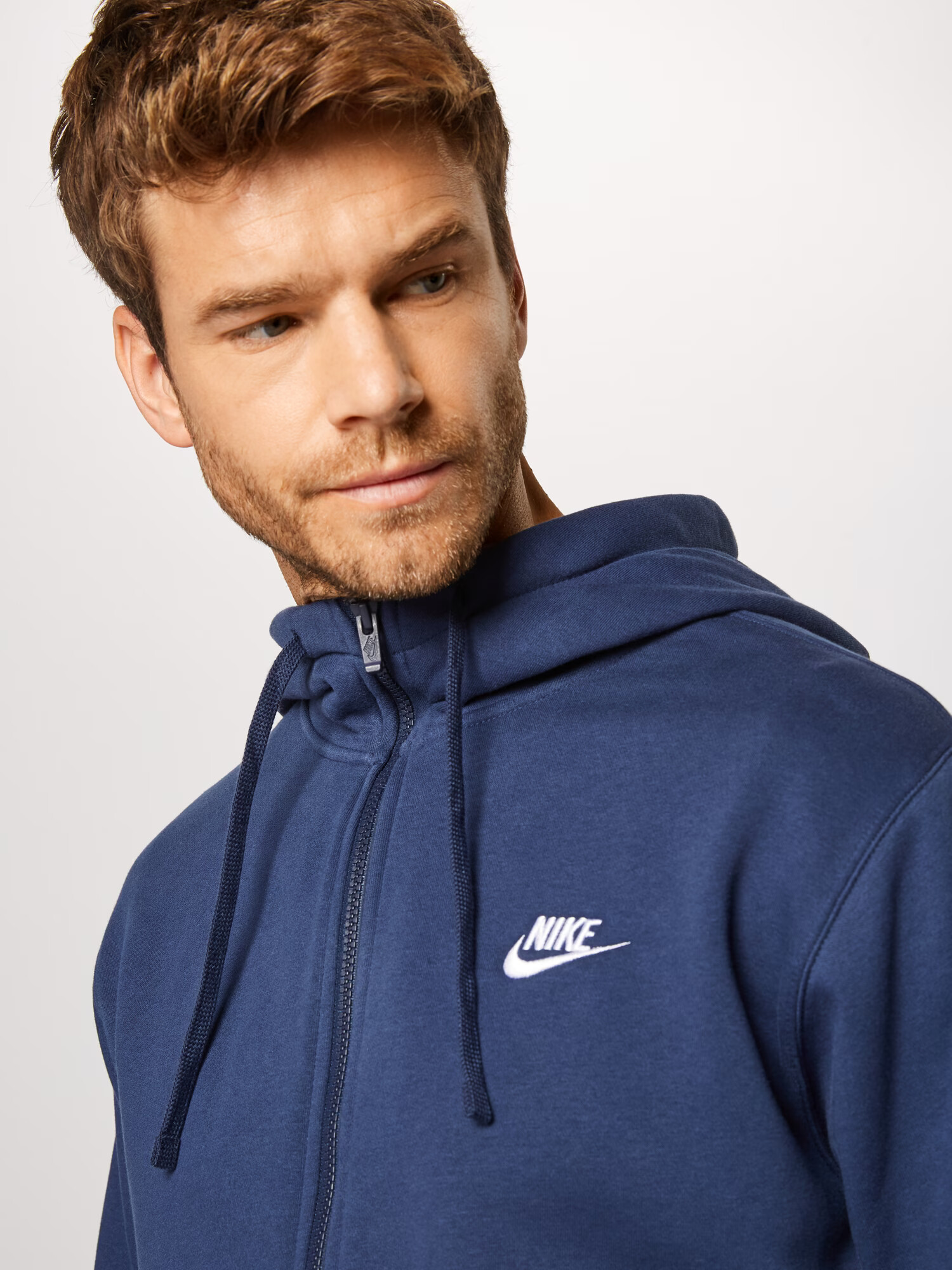 Nike Sportswear Hanorac 'Club Fleece' albastru închis / alb - Pled.ro