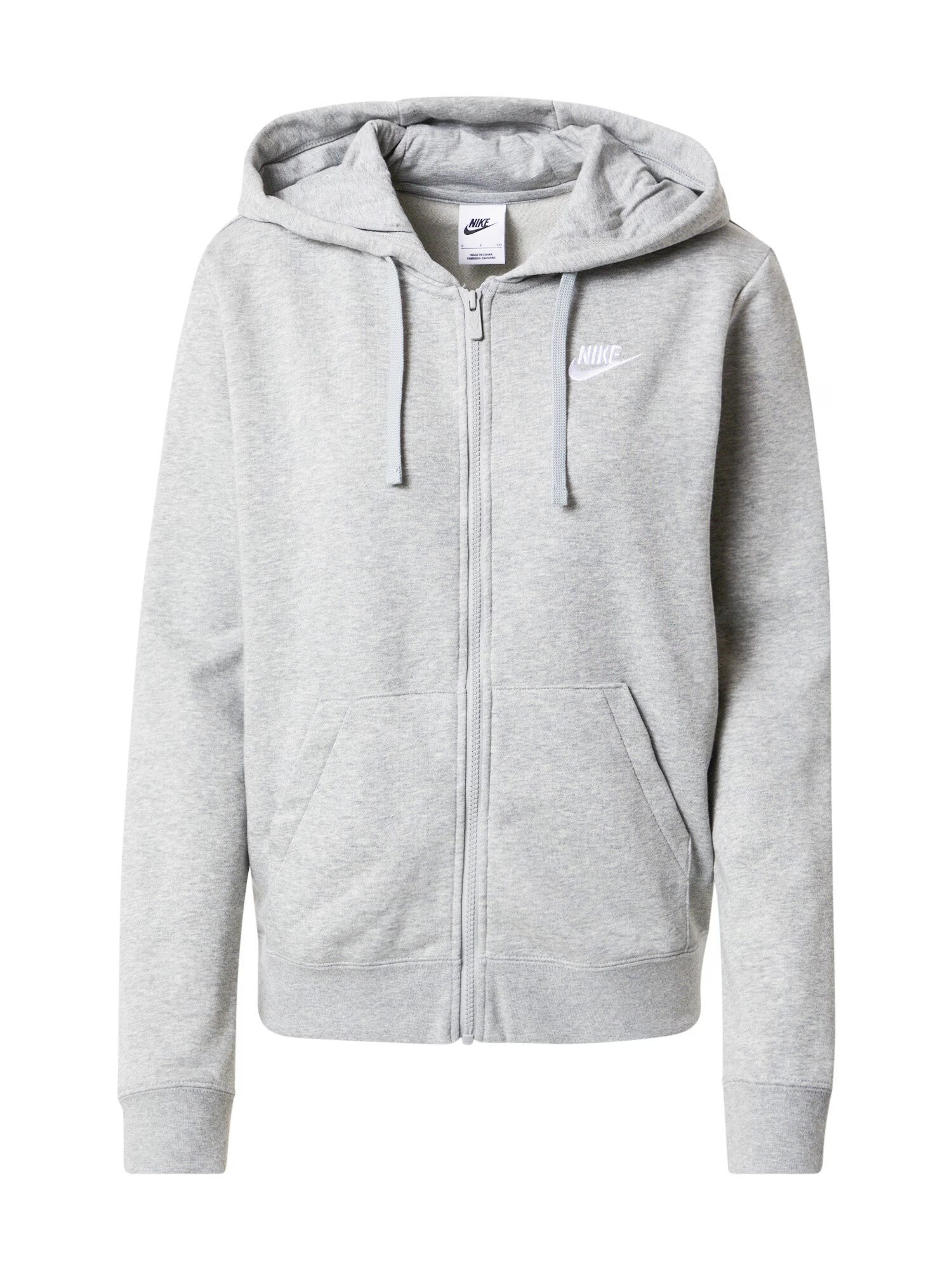 Nike Sportswear Hanorac 'Club Fleece' gri amestecat / alb - Pled.ro