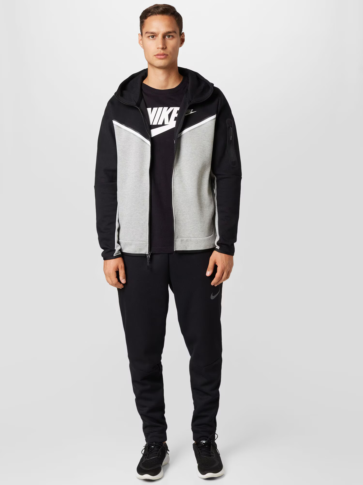 Nike Sportswear Hanorac gri amestecat / negru / alb - Pled.ro