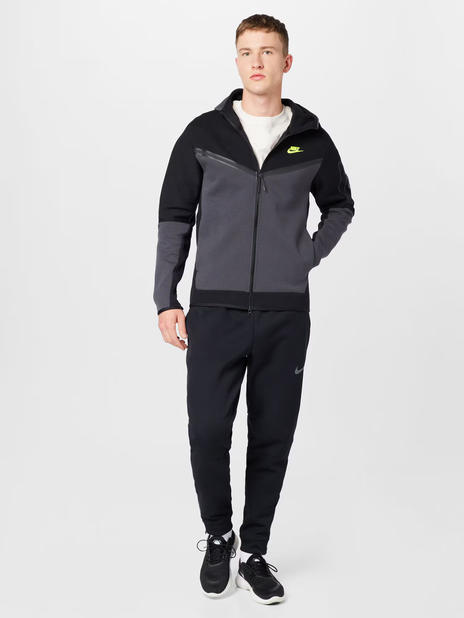 Nike Sportswear Hanorac gri metalic / verde / negru - Pled.ro