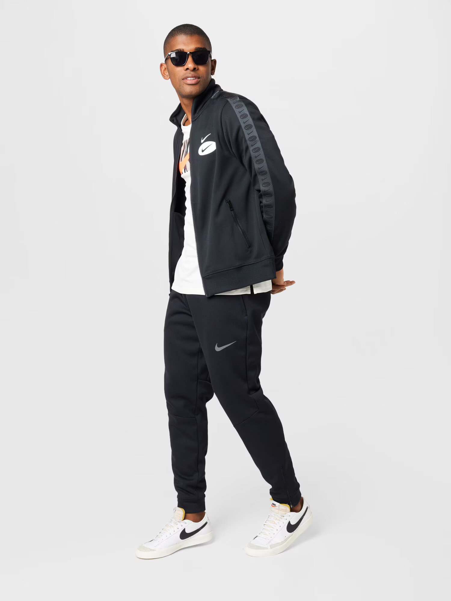 Nike Sportswear Hanorac negru / alb - Pled.ro