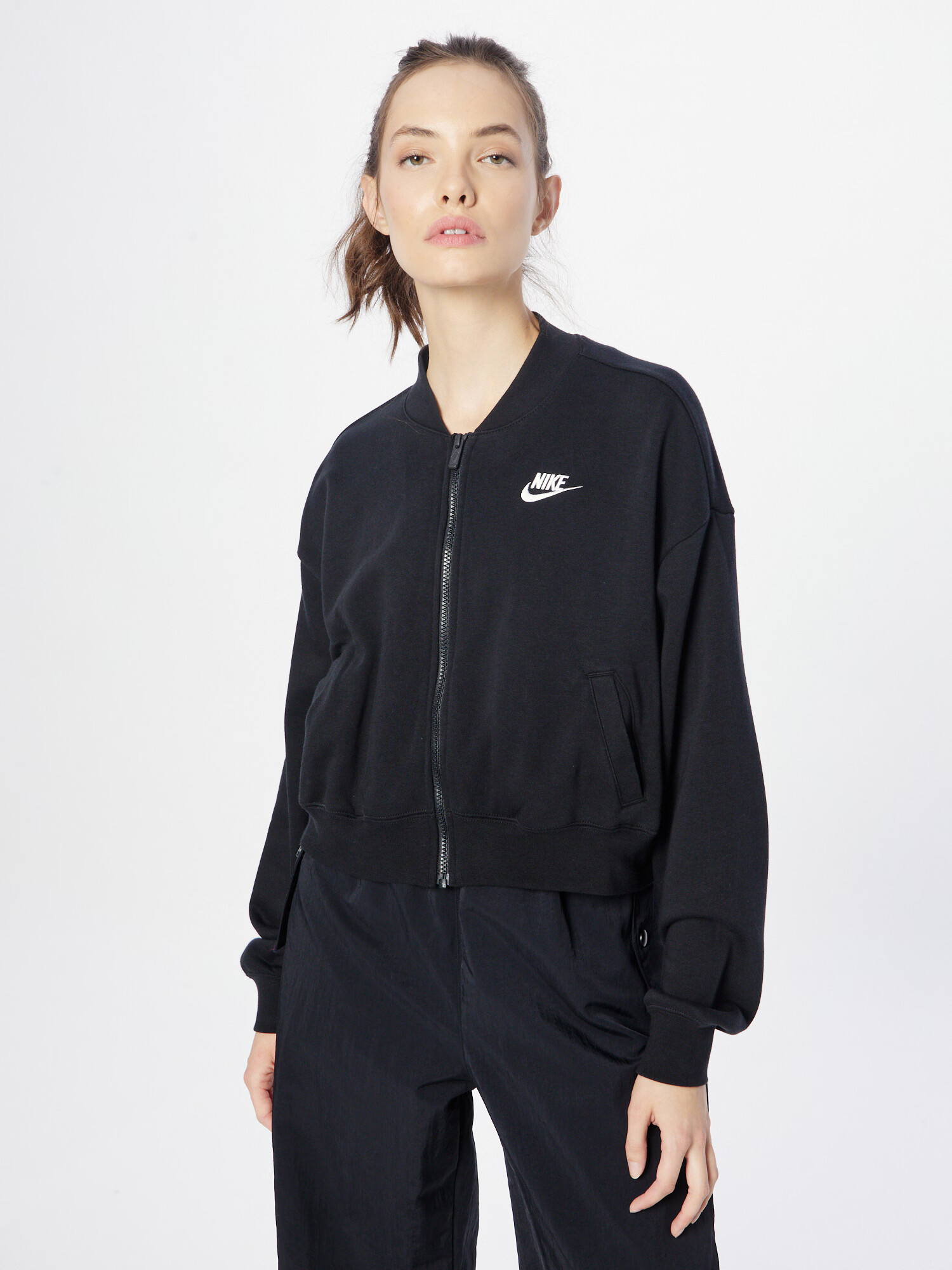 Nike Sportswear Hanorac negru / alb - Pled.ro