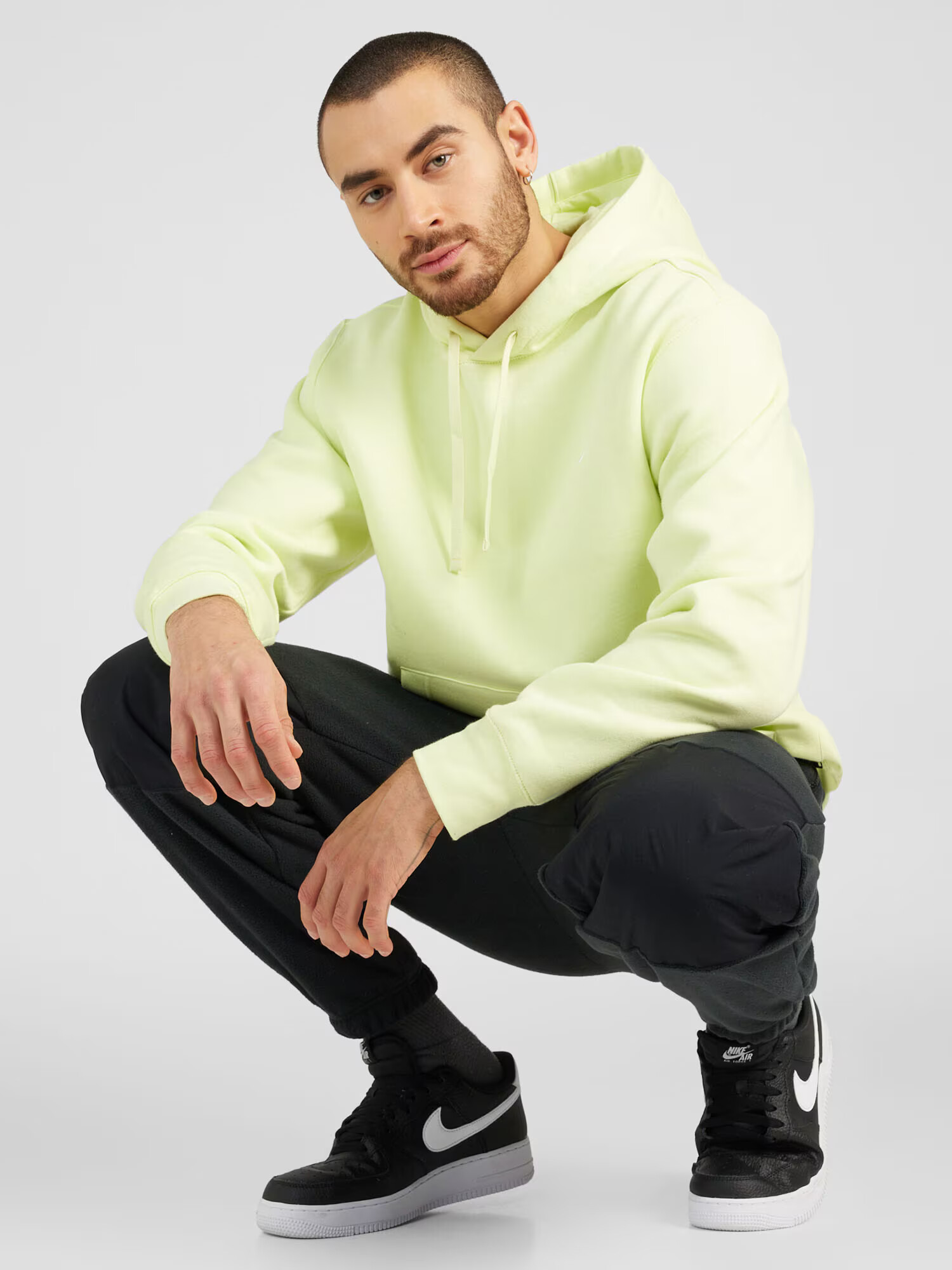 Nike Sportswear Bluză de molton 'Club Fleece' verde deschis / alb - Pled.ro