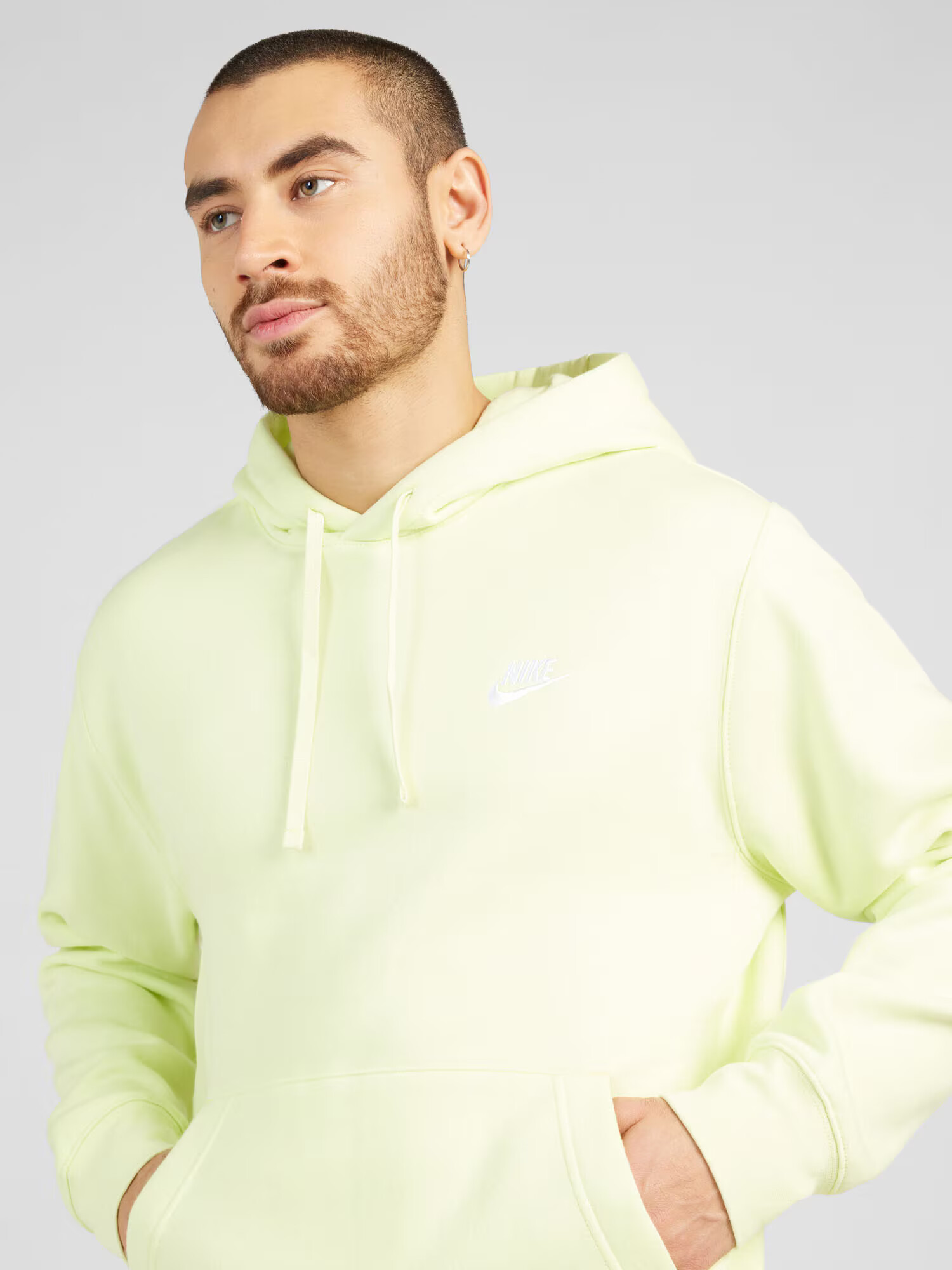 Nike Sportswear Bluză de molton 'Club Fleece' verde deschis / alb - Pled.ro