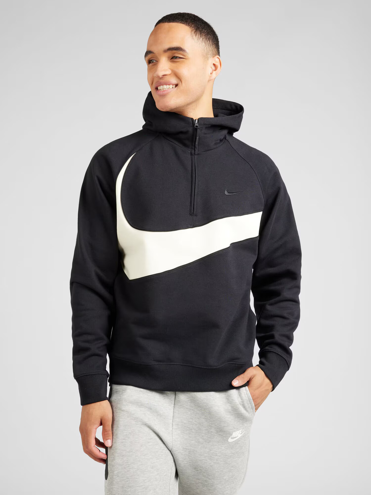 Nike Sportswear Hanorac sport negru / alb - Pled.ro