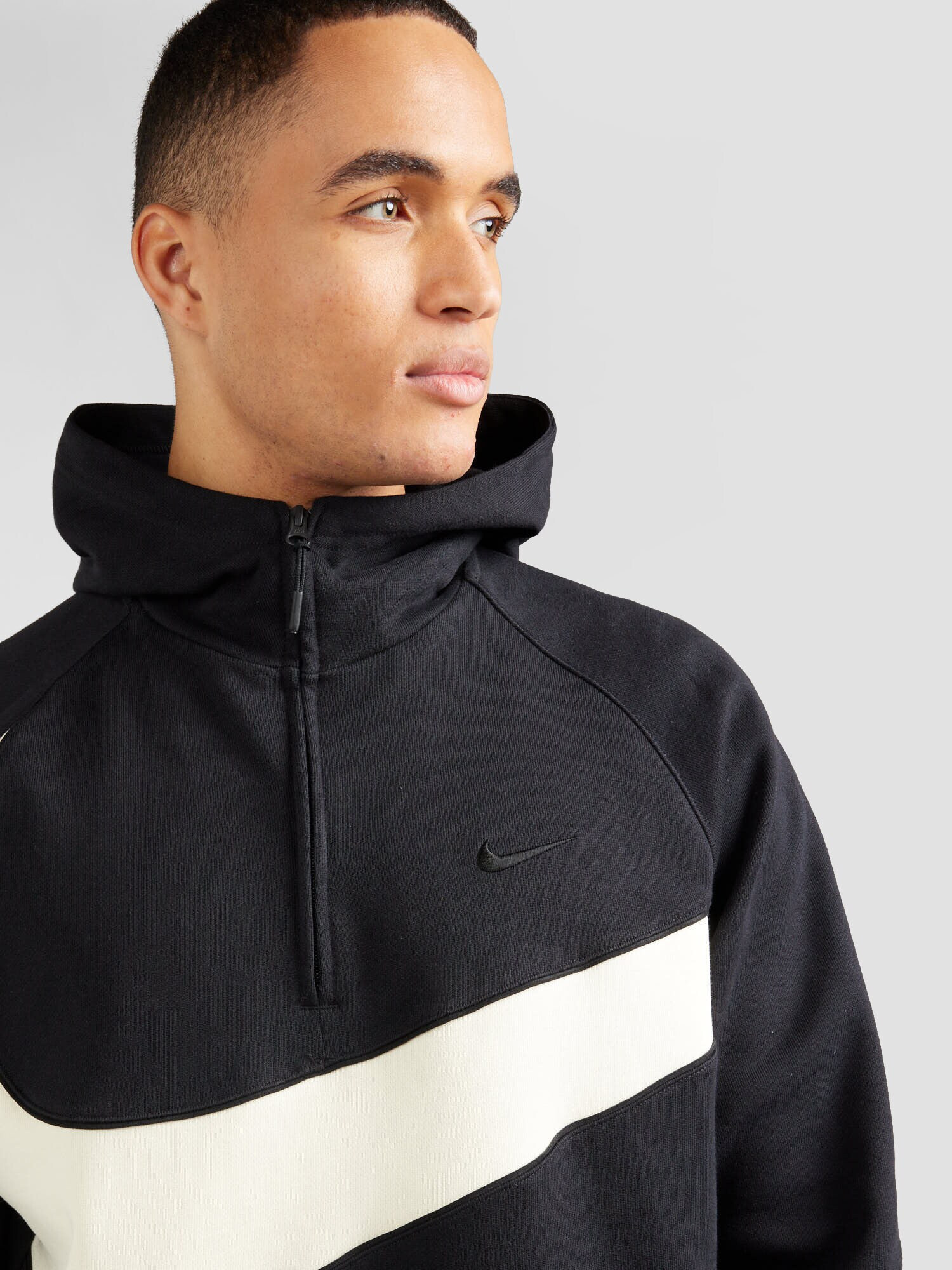 Nike Sportswear Hanorac sport negru / alb - Pled.ro