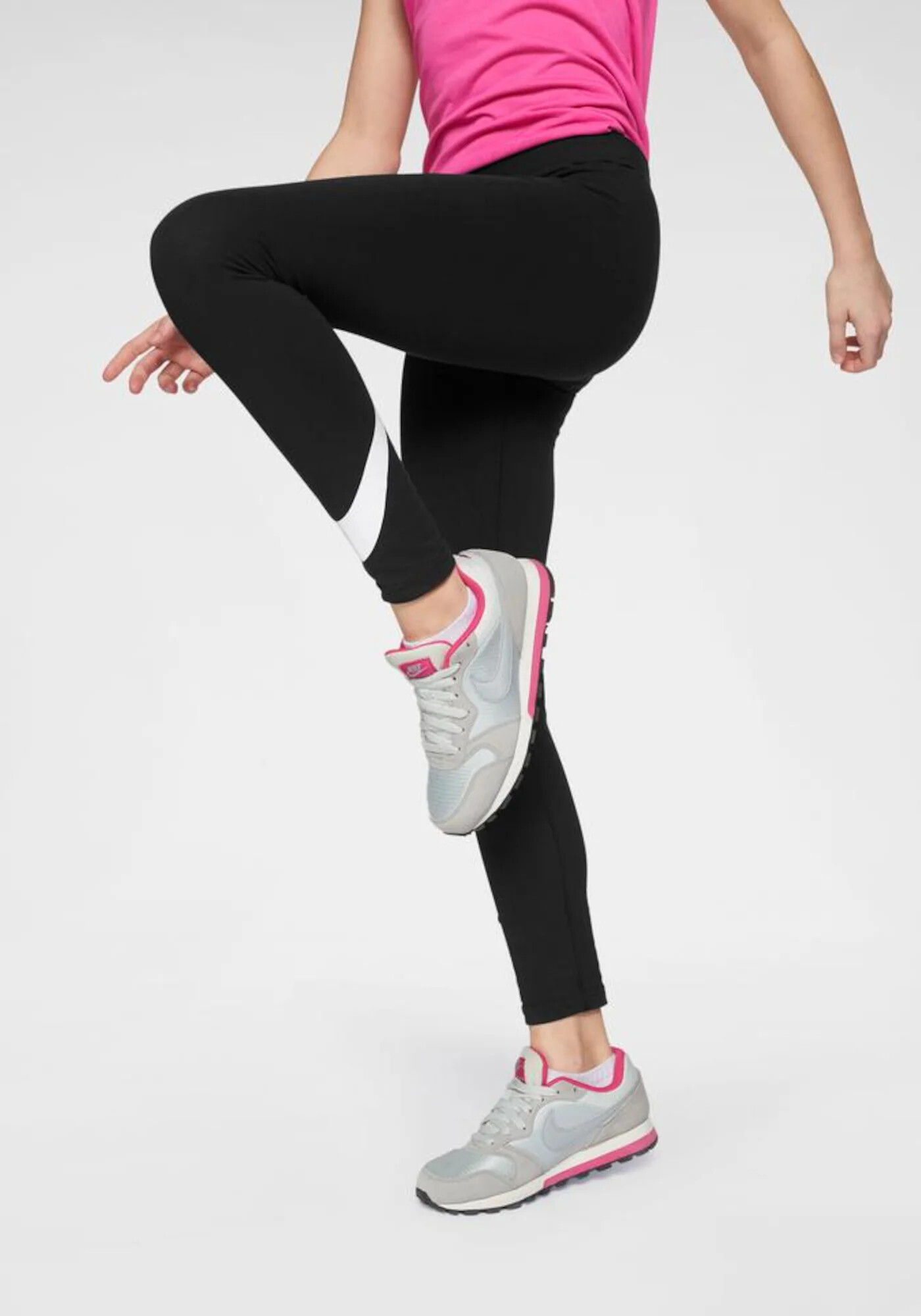 Nike Sportswear Leggings 'Favorites' negru / alb - Pled.ro