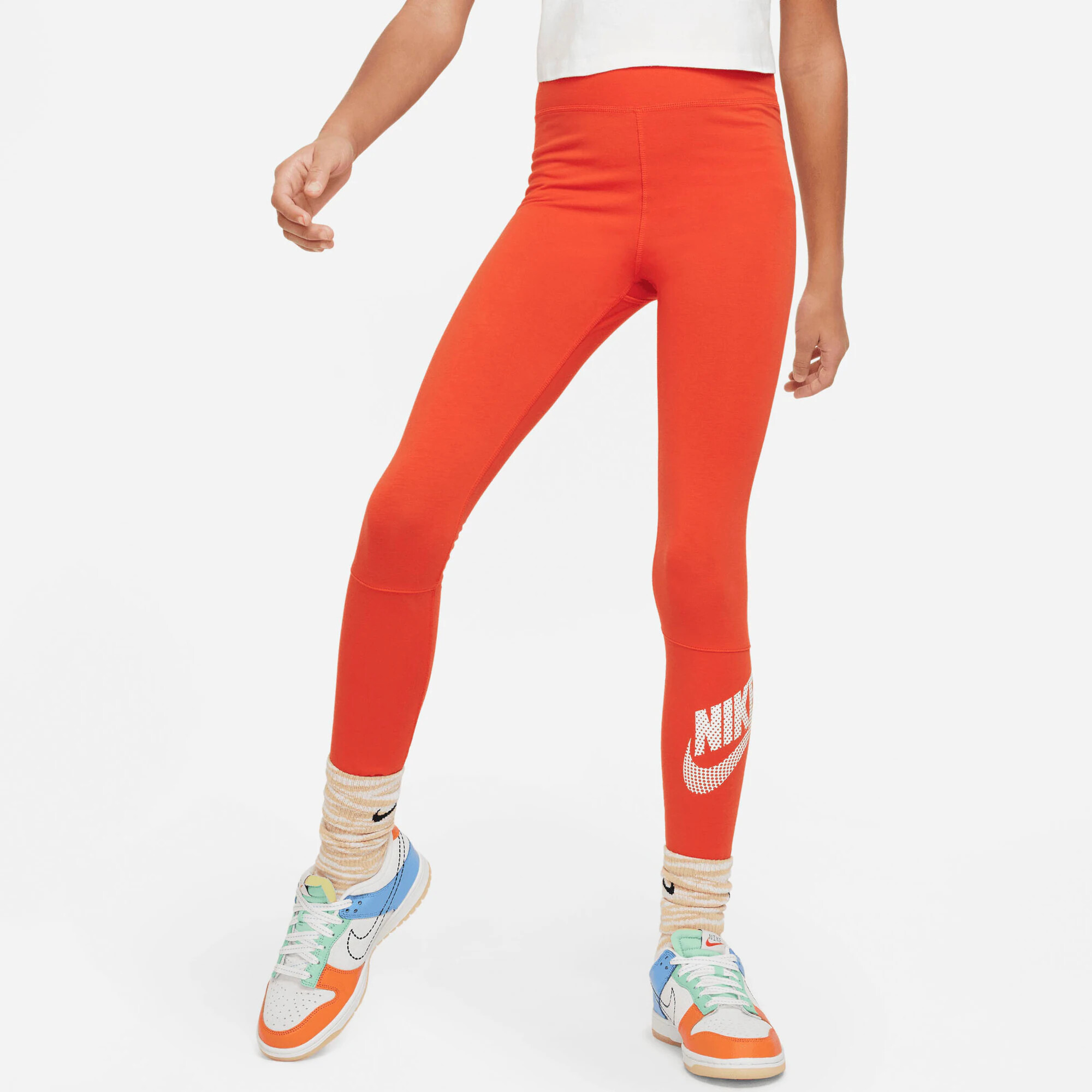 Nike Sportswear Leggings portocaliu închis / alb - Pled.ro