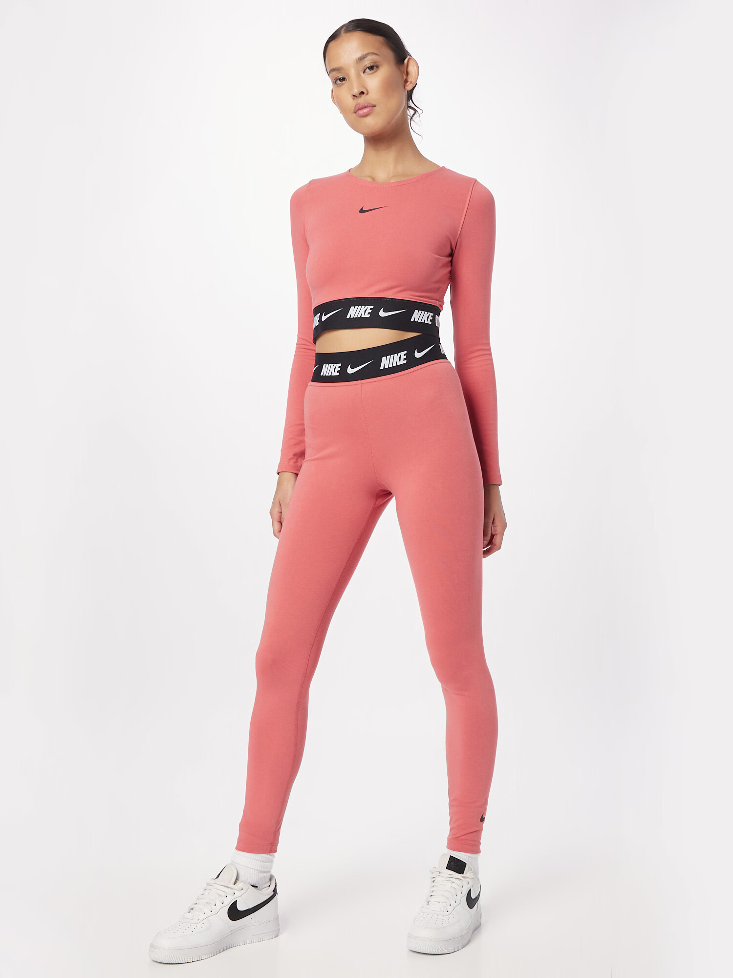 Nike Sportswear Leggings 'Club' roz pitaya / negru / alb - Pled.ro