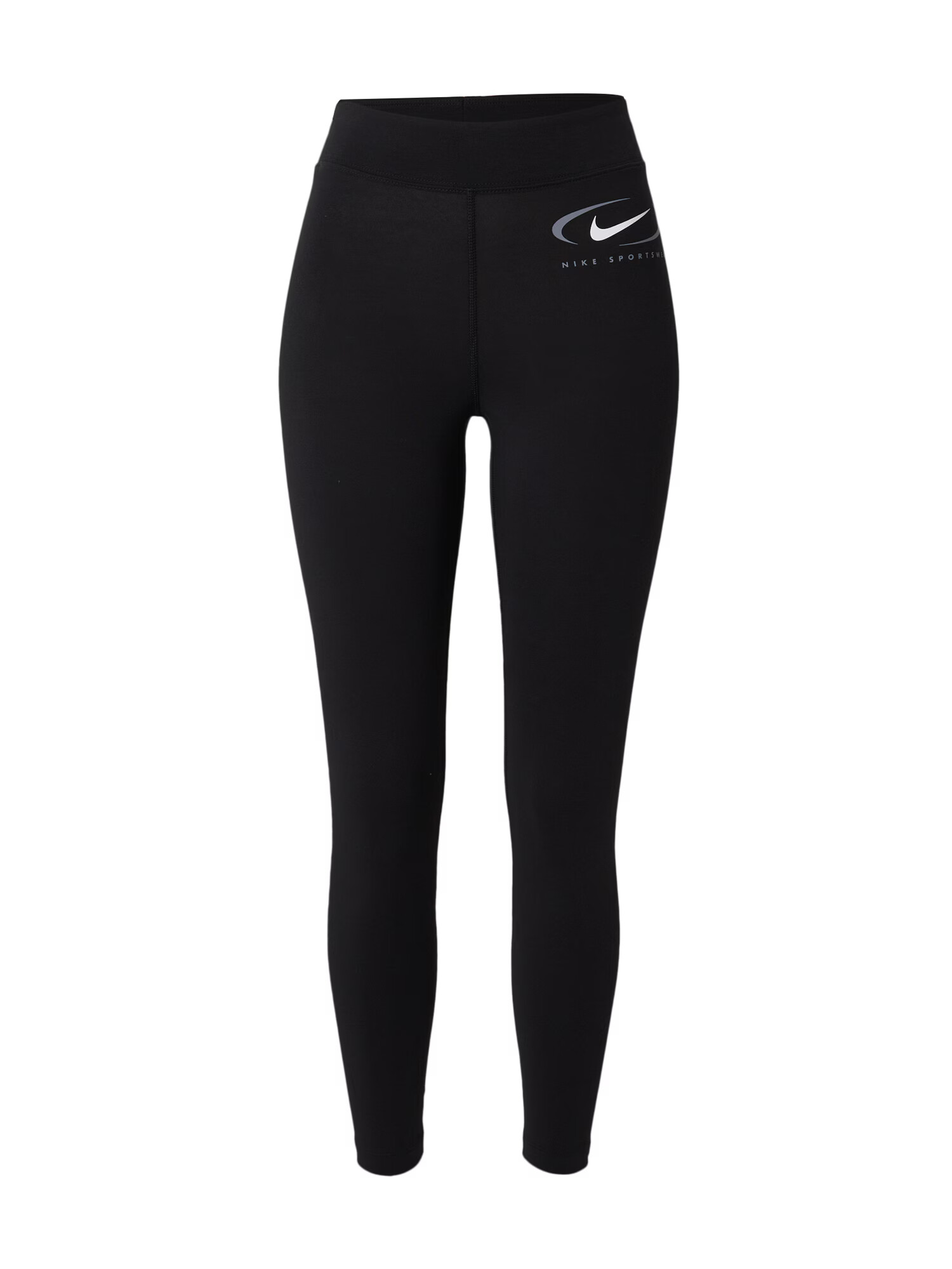 Nike Sportswear Leggings 'Swoosh' negru / alb - Pled.ro