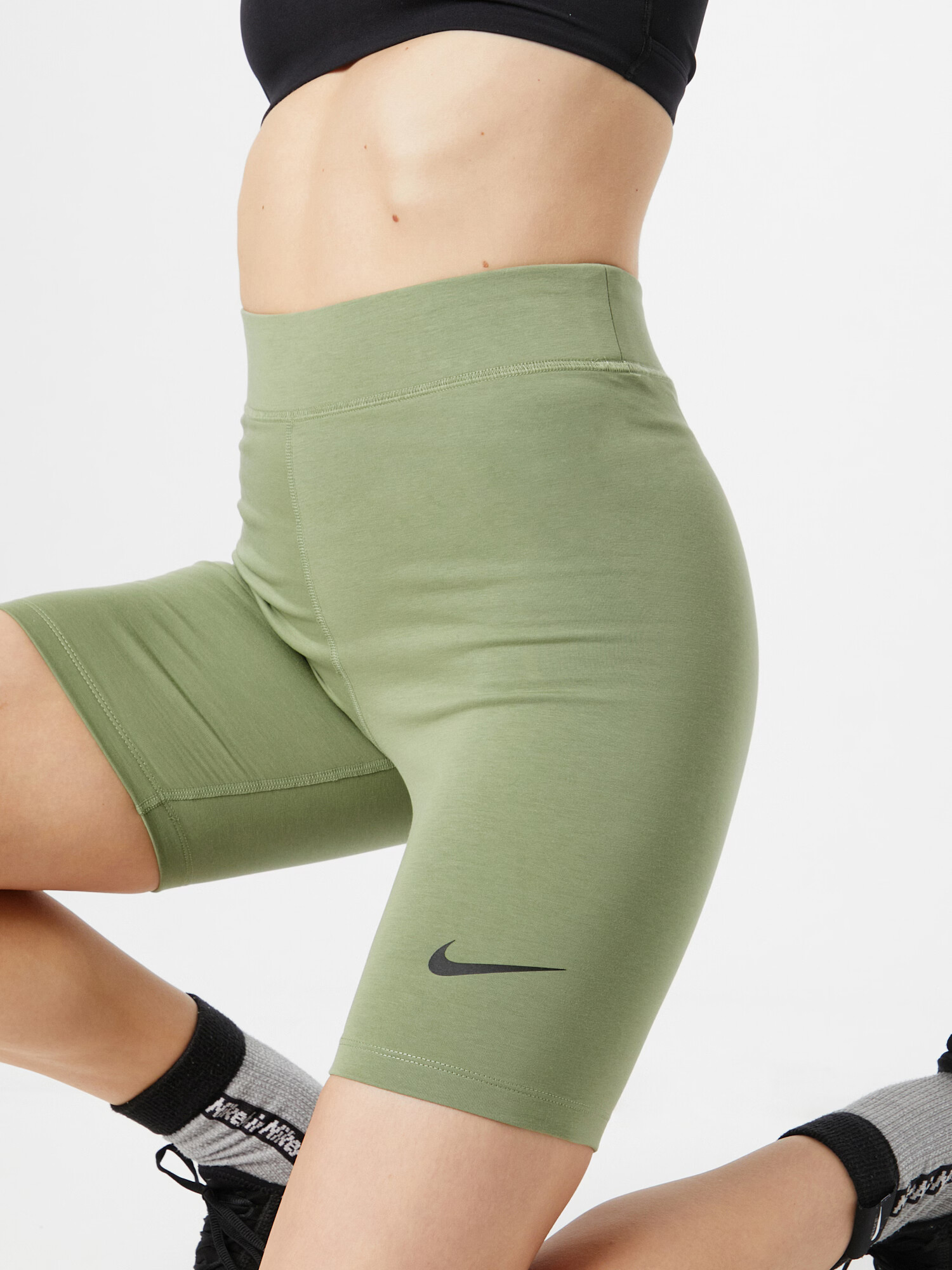 Nike Sportswear Leggings verde kiwi / negru - Pled.ro