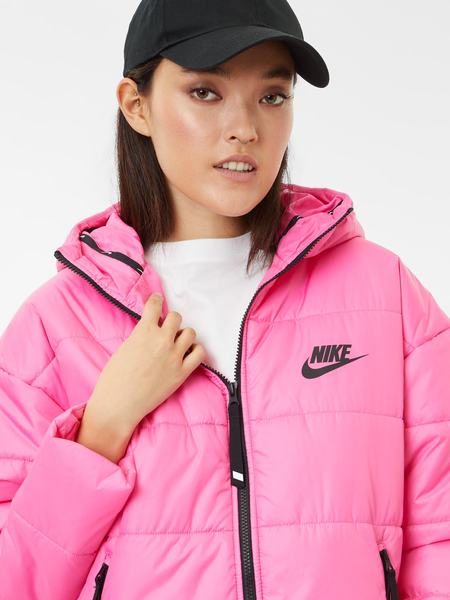 Nike Sportswear Palton de primăvară-toamnă gri închis / roz - Pled.ro