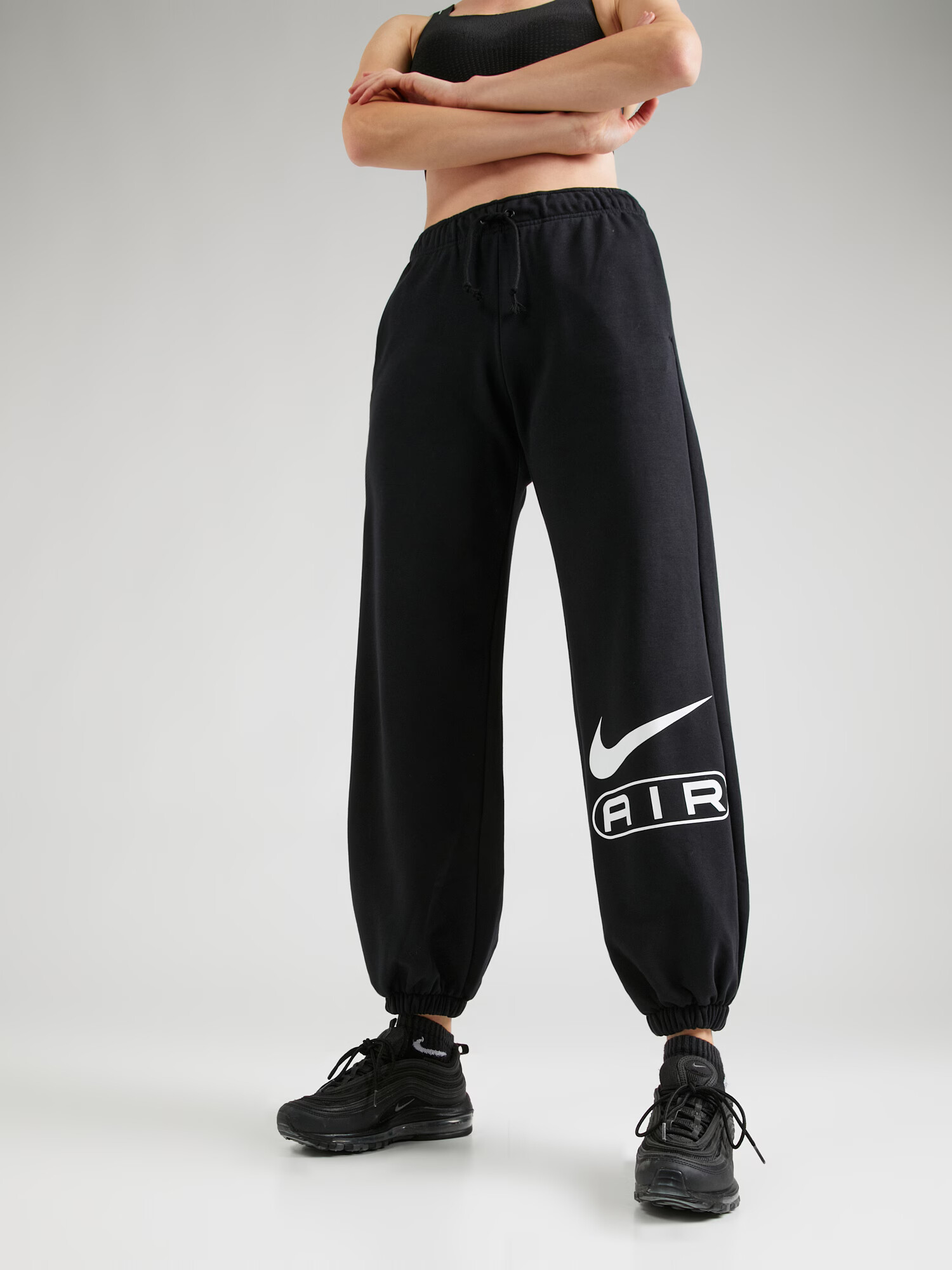 Nike Sportswear Pantaloni 'Air' negru / alb murdar - Pled.ro