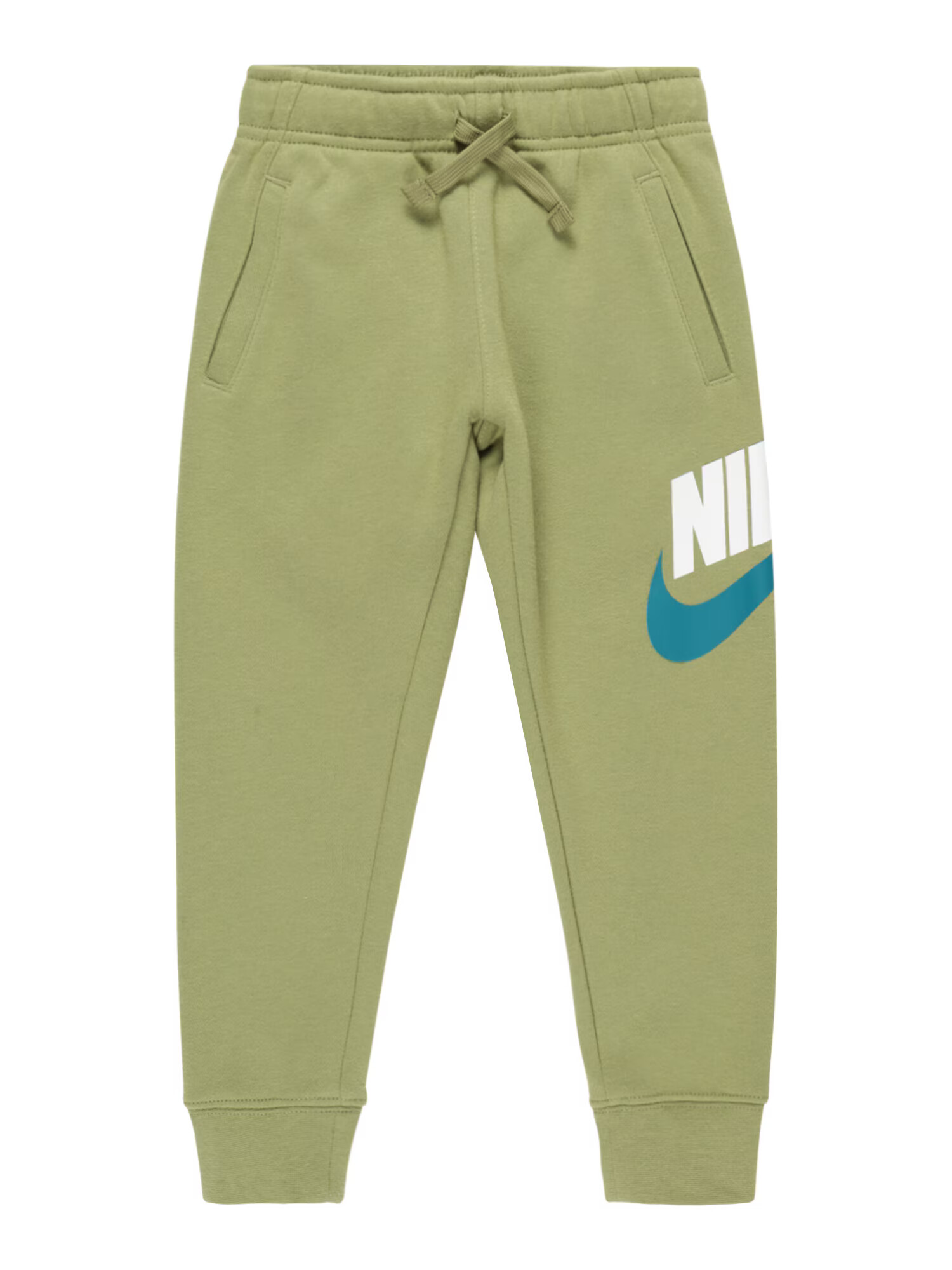 Nike Sportswear Pantaloni albastru / verde stuf / alb - Pled.ro